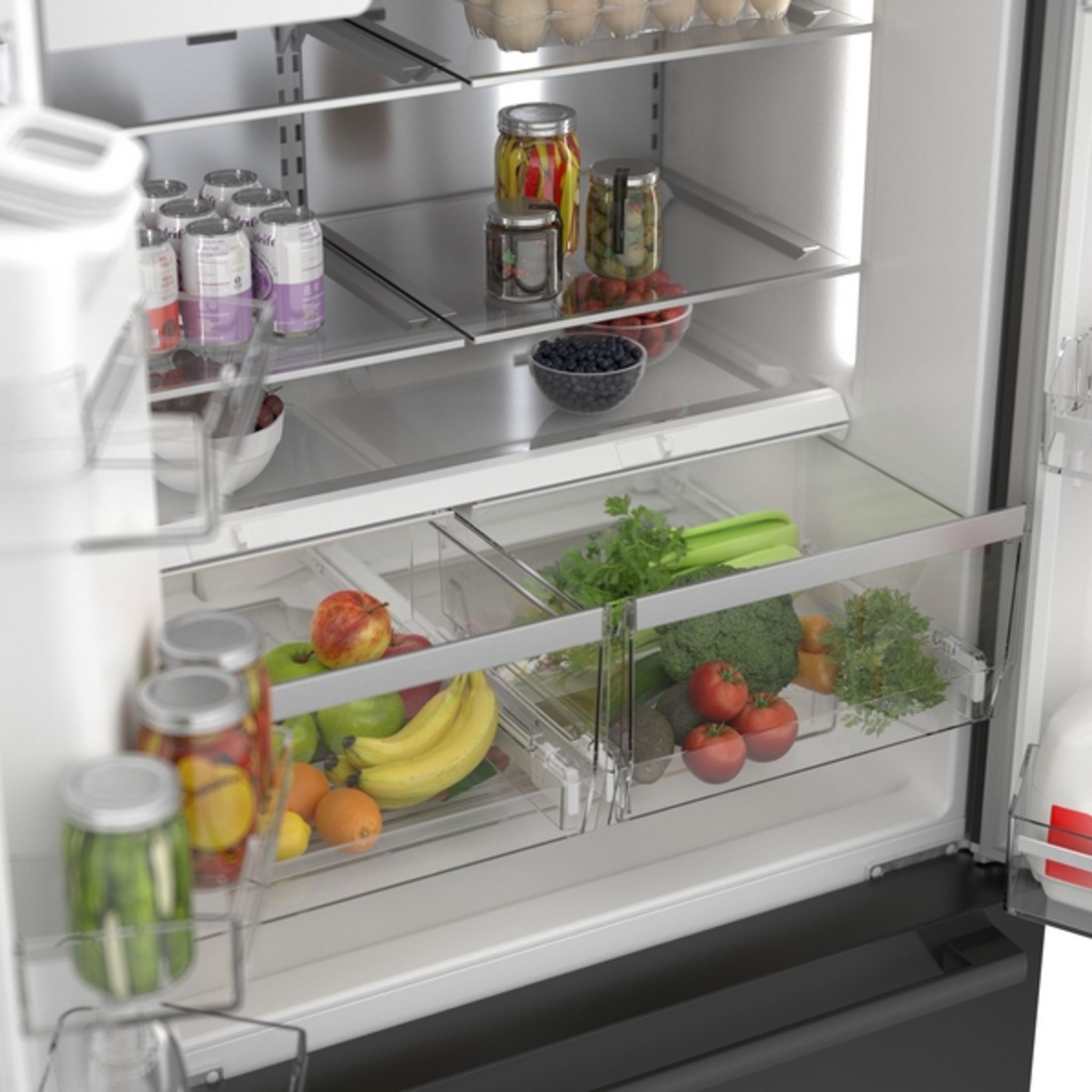 Bosch 36 Inch French Door Refrigerator (B36CD50SNB) - Black Stainless Steel, Energy Star Certified, Counter Depth Design for Modern Kitchens