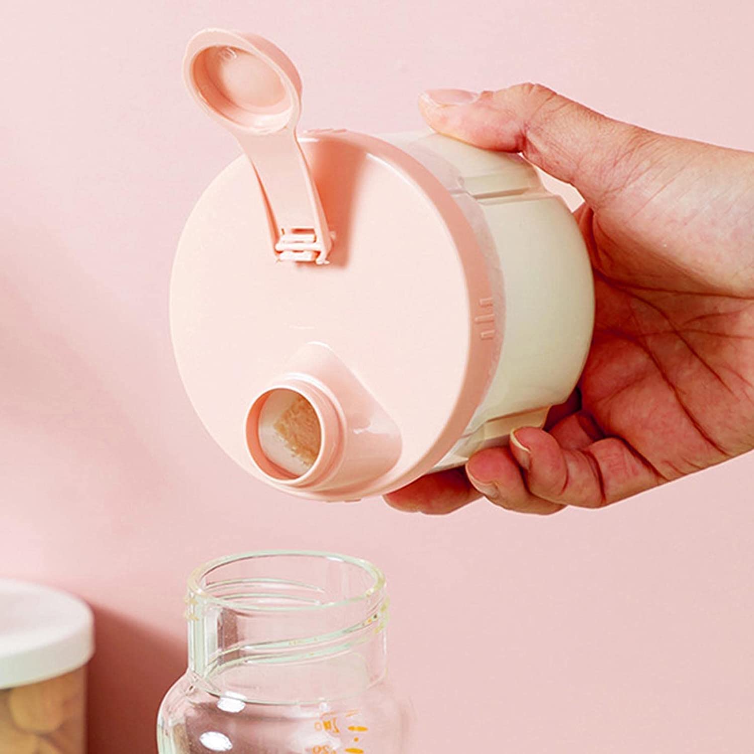 4-Compartment Rotating Milk Powder Dispenser & Portable Formula Storage Box - Leak-Proof Baby Food Container for Infant Feeding, Travel & Outdoor Use