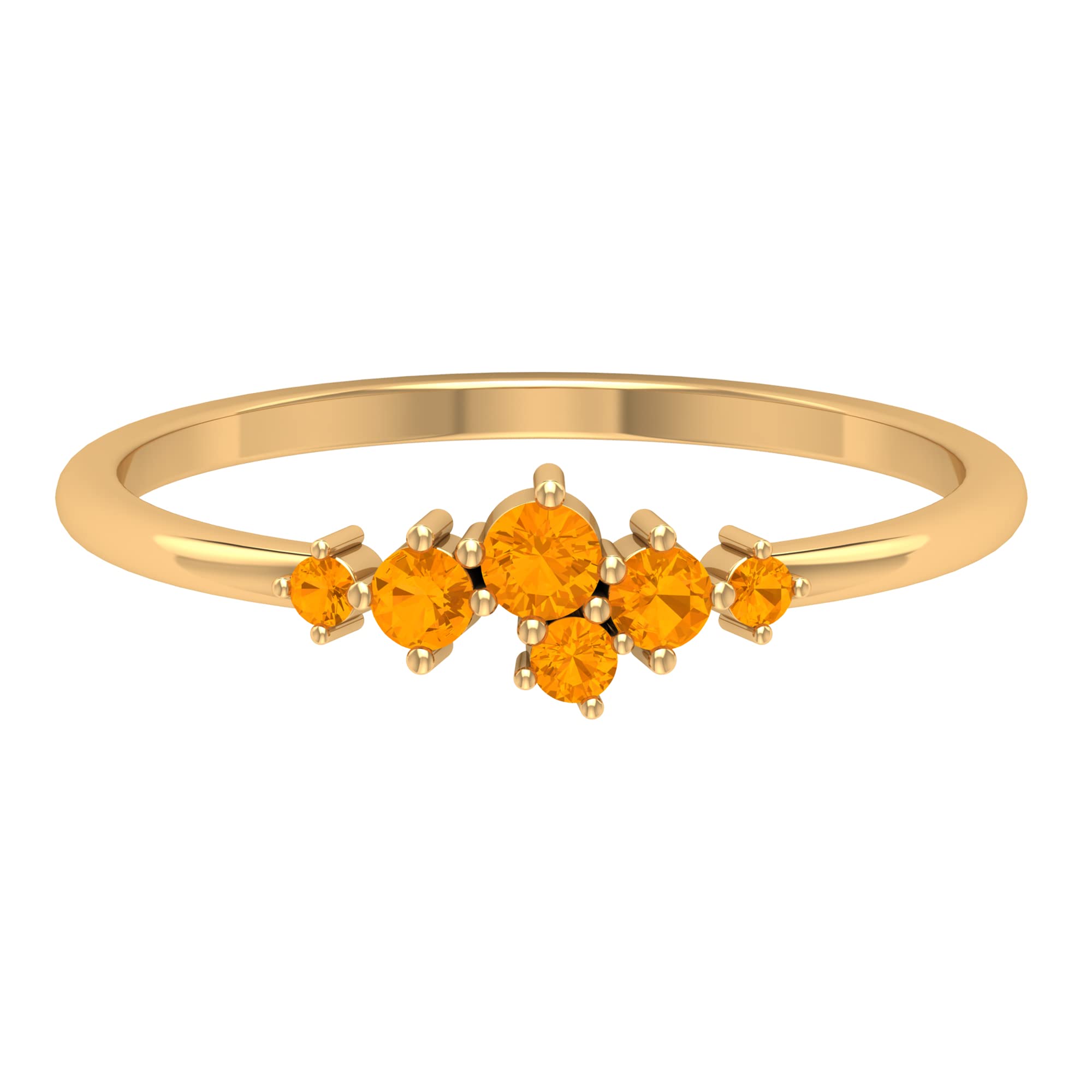 1/4 CT Natural Orange Sapphire Promise Ring in 14K Solid Gold - Minimalist Dainty Jewelry for Engagement, Anniversary & Gift Giving