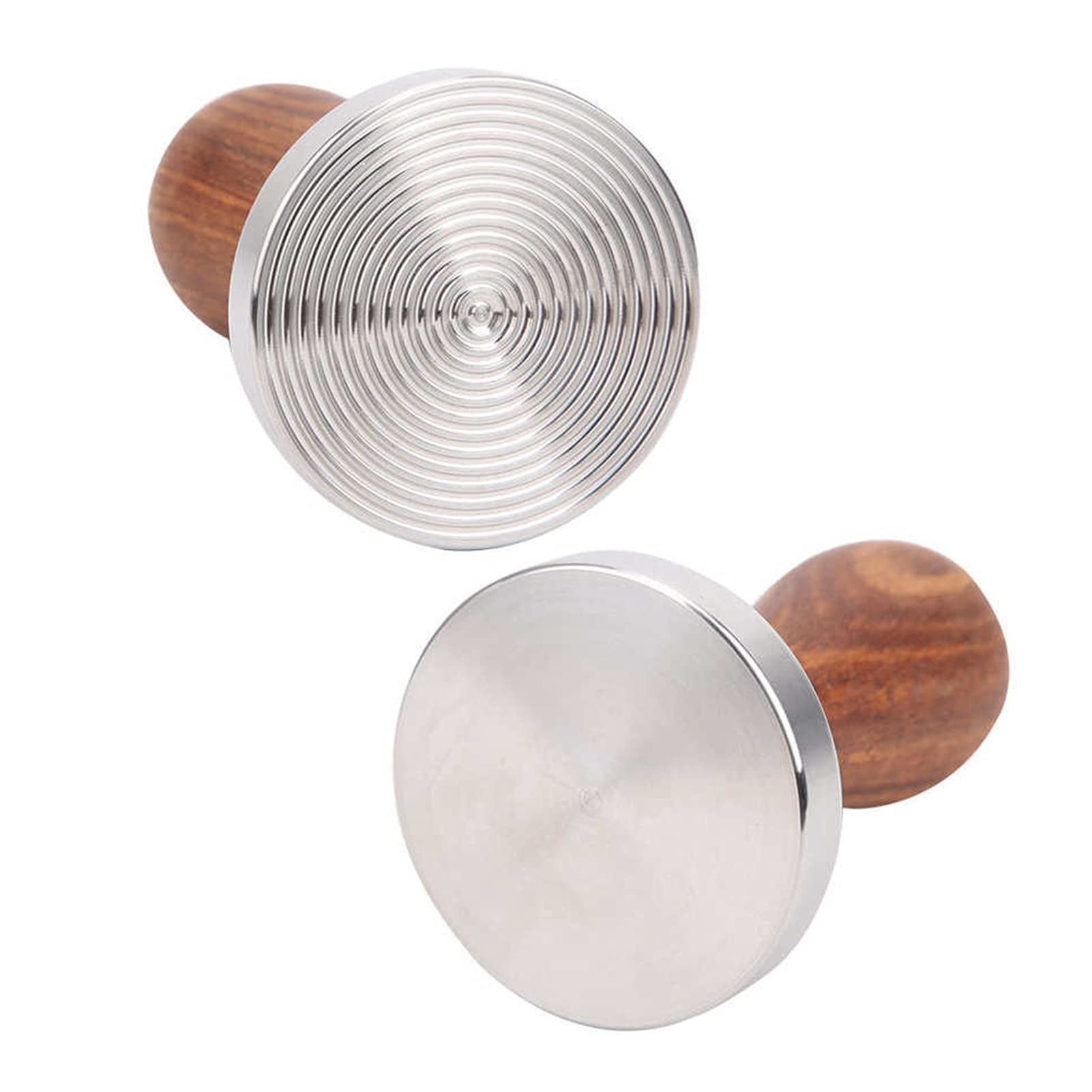 Premium Stainless Steel Coffee Tamper with Wooden Handle - 57.5mm Barista Tool for Espresso Machine, Perfect for Home Brewing & Professional Coffee Shops - Durable Powder Press Tool for Consistent Tamping