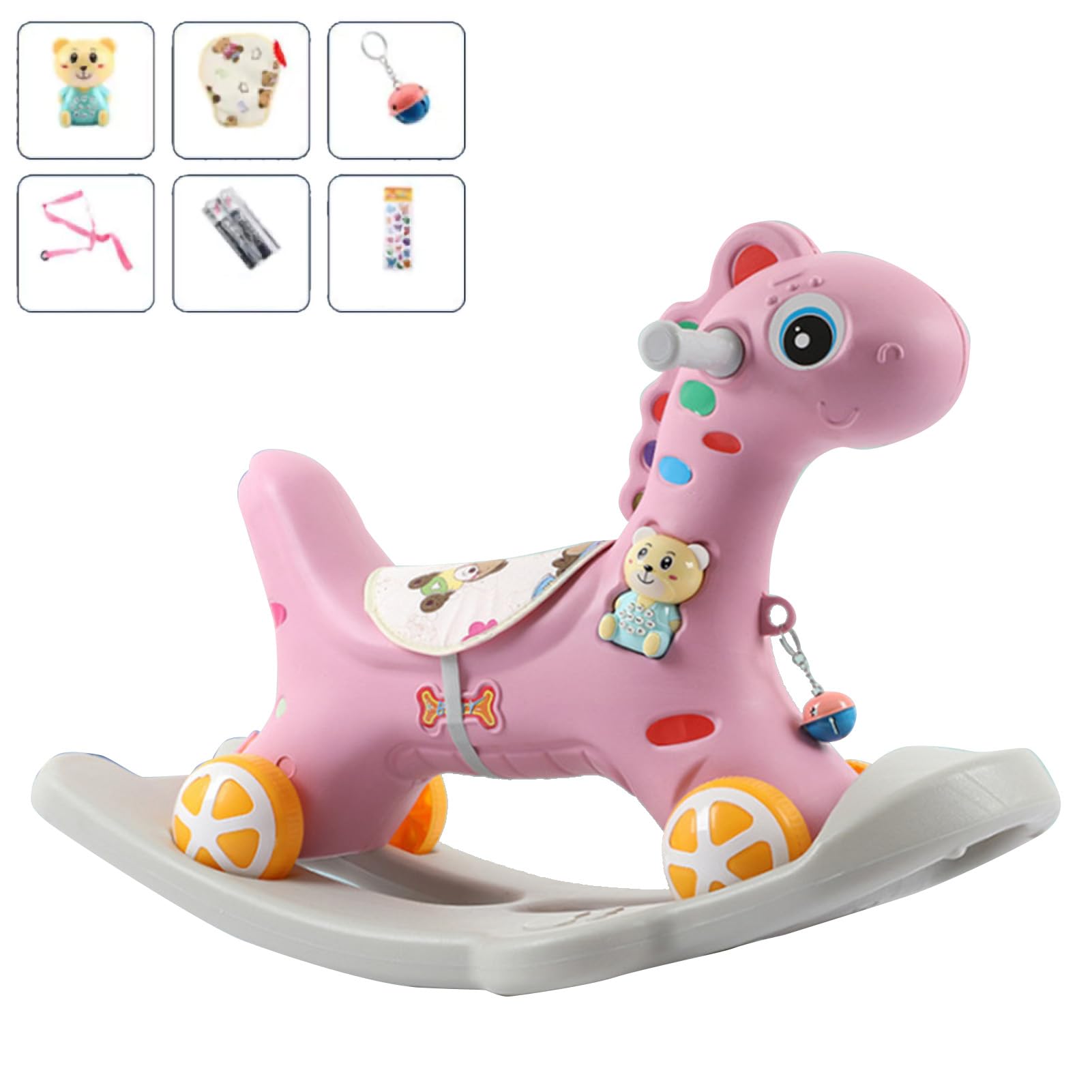 Best Rocking Horse for Kids - Multifunctional Slide & Twist Ride-On Toy with Safe Detachable Design - Perfect Indoor Play Toy for Toddlers Ages 3+ - Great for Playrooms, Daycares & Birthday Gifts