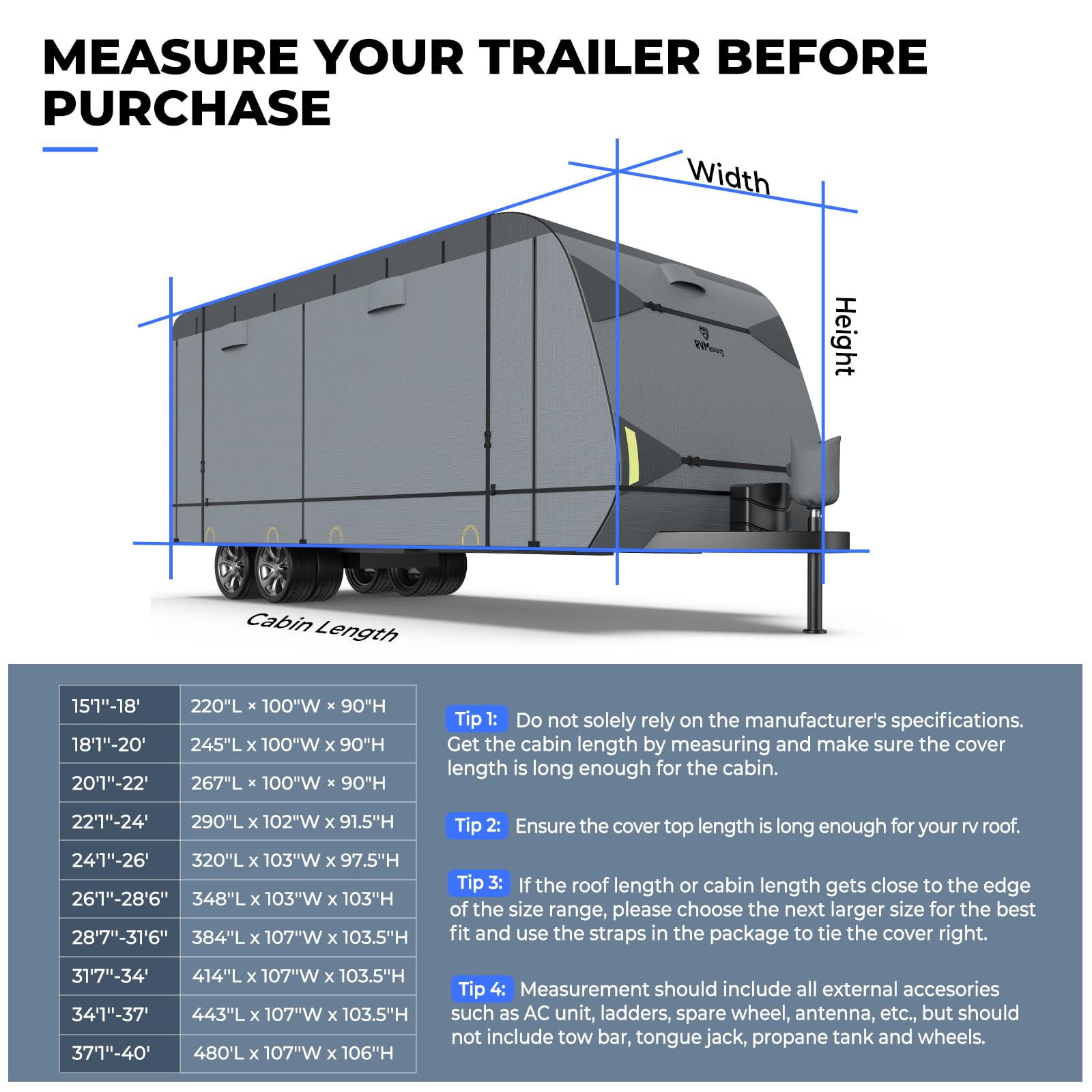 Heavy Duty RV Cover for 22'1