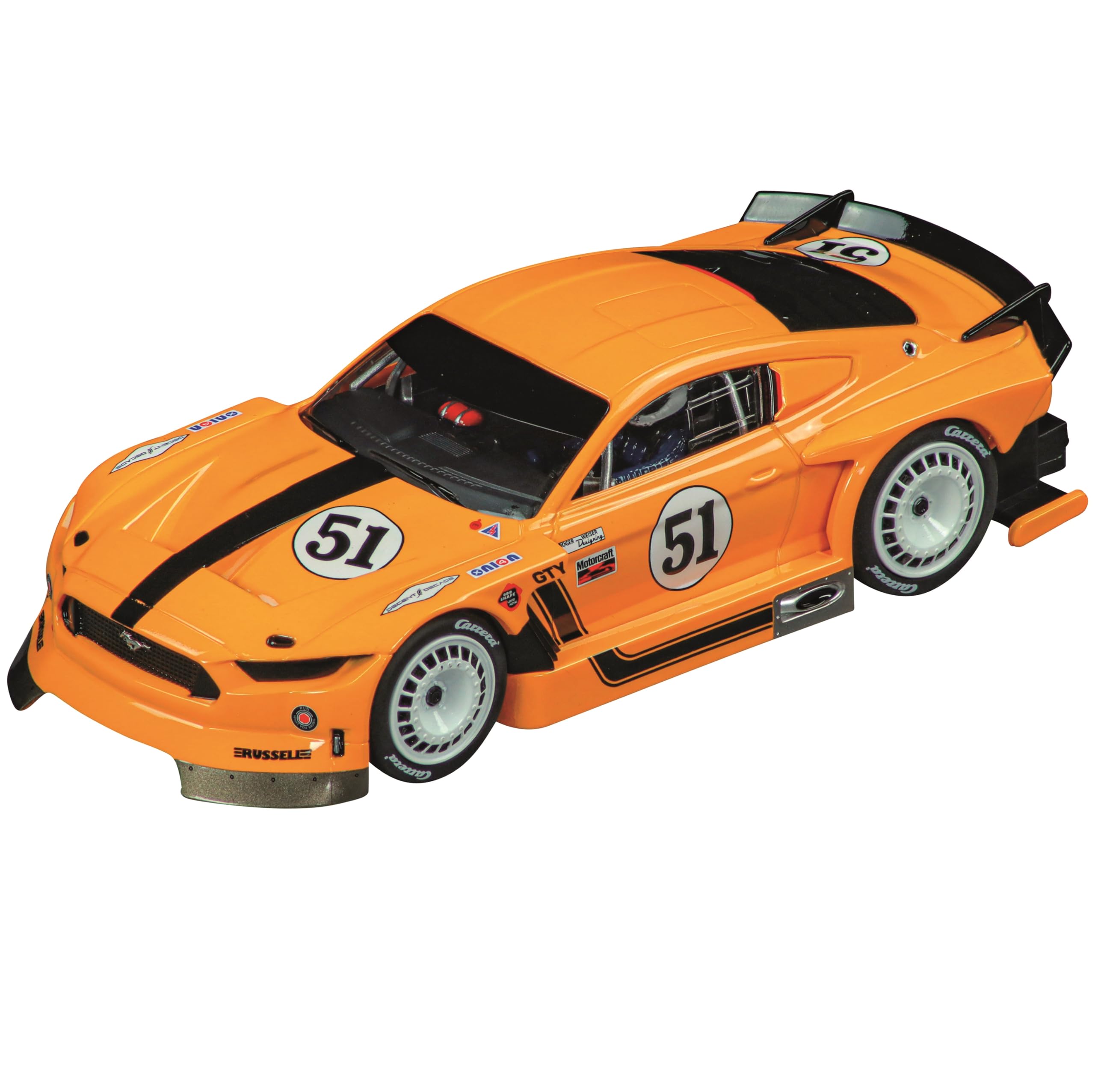1:32 Scale Ford Mustang GTY Slot Car - Carrera 27788 No.51 Evolution Analog Racing Model | Perfect for Home Racing Tracks & Collector Displays