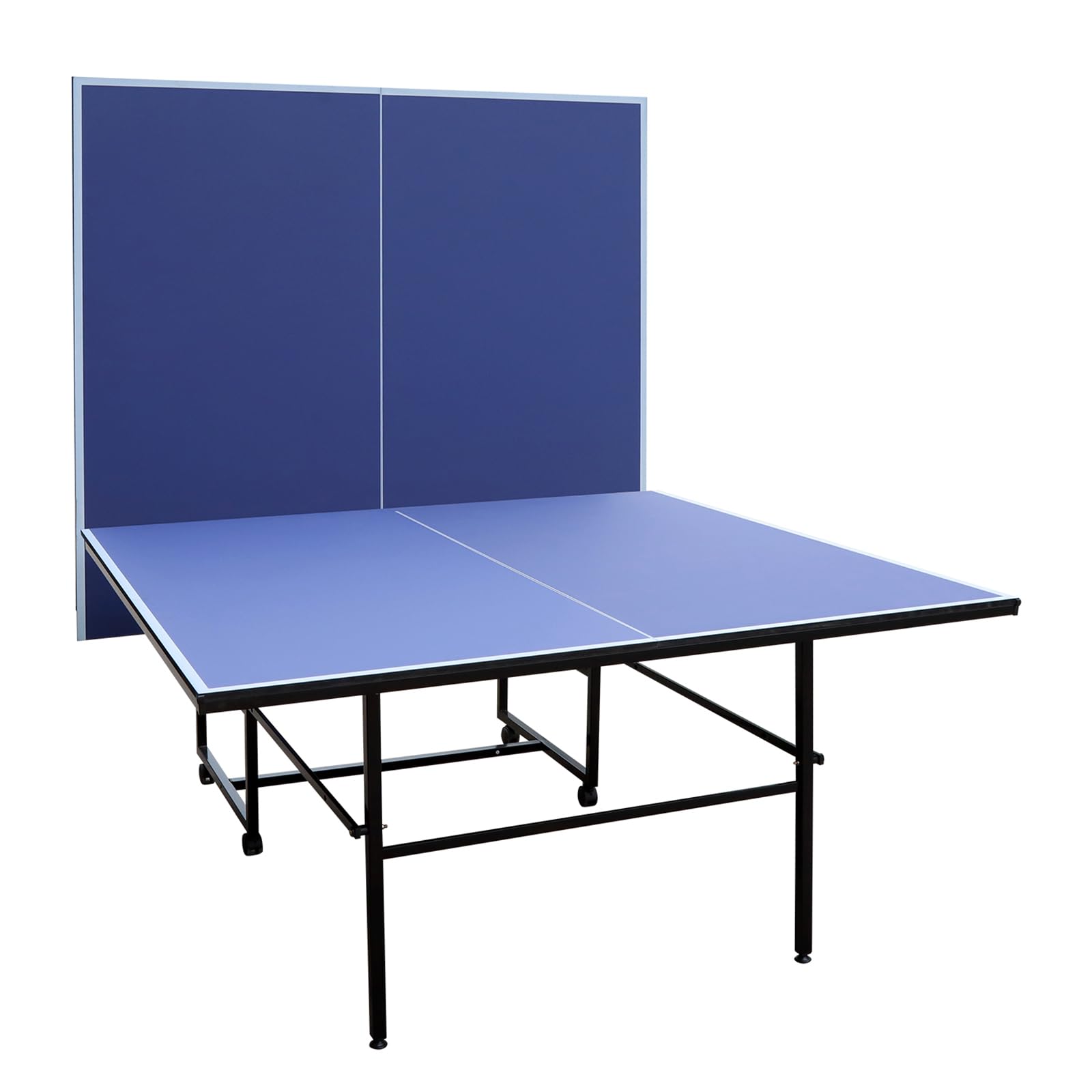 Premium 9 Ft Foldable & Portable Table Tennis Set - Indoor/Outdoor Ping Pong Table with 2 Paddles, 3 Balls & Net | Perfect for Home, Office, Backyard & Recreational Sports