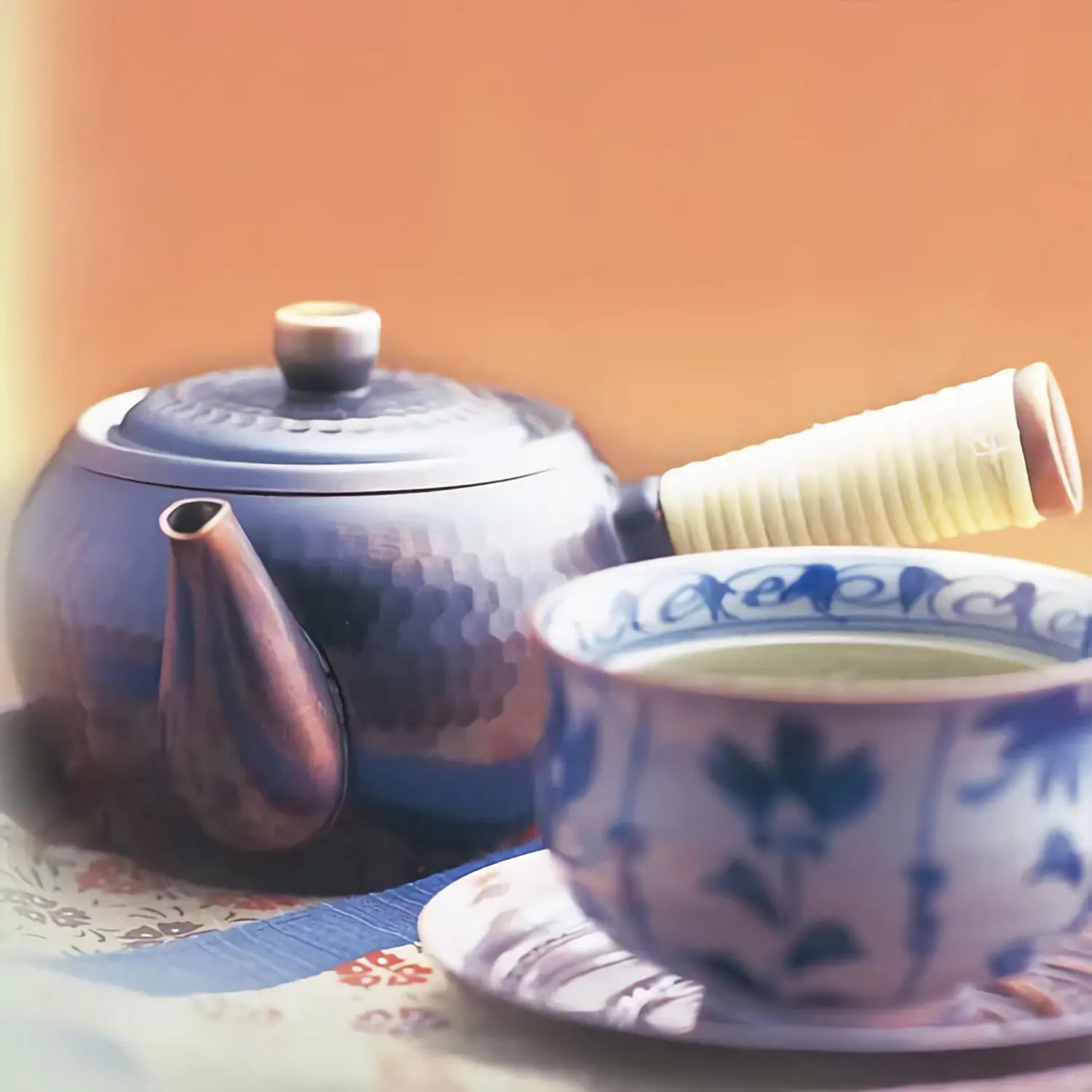 Asahi Yume Japanese Copper Kyusu Teapot with Built-in Tea Strainer - Traditional Cast Iron Teapot for Green Tea, Matcha & Herbal Tea Brewing - Perfect for Home, Office & Tea Ceremonies