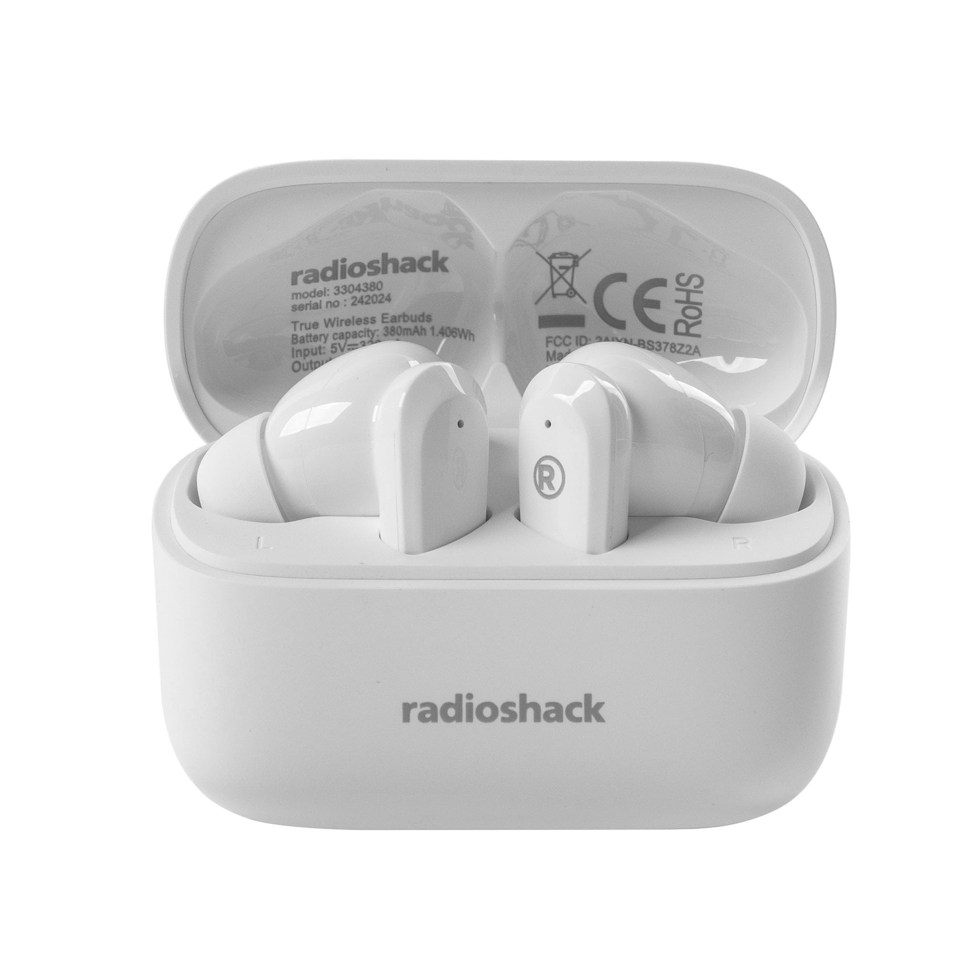 RadioShack Wireless Bluetooth Earbuds with Active Noise Cancelling, IPX5 Waterproof, 400mAh Battery - Perfect for Workouts, Commuting & Travel