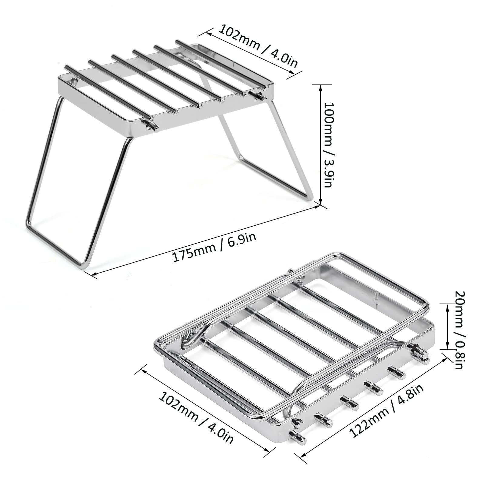 Portable Stainless Steel Folding Campfire Grill Stand - Multifunctional Gas Stove Grate for Outdoor Camping, Picnics & Backpacking Adventures