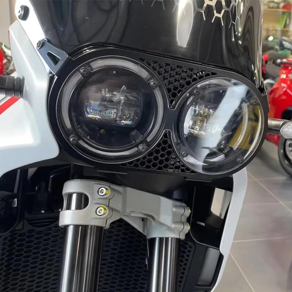 Ducati Desert X Motorcycle Headlight Grill Cover - Universal Fit for 2022-2023 Models - Headlamp Shield Protector & Grill Guard Accessories - Perfect for Off-Road Adventure Riding & Bike Protection