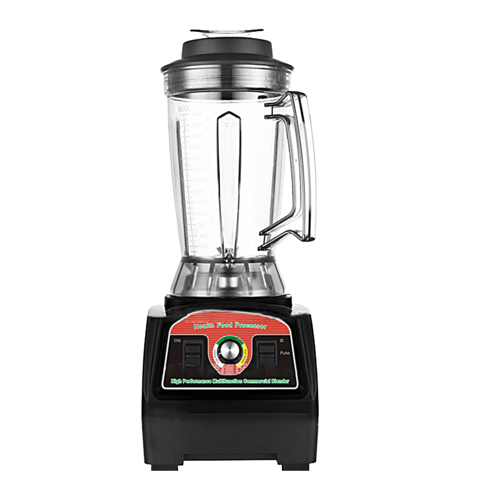 Huanyu 2200W Commercial Blender 130 oz (3.8L) Countertop Blender with Speed Control - Low Noise for Smoothies, Ice Crushing, Soy Milk, Hot Soups & Frozen Desserts - Perfect for Home & Restaurant Use (220V) G6001