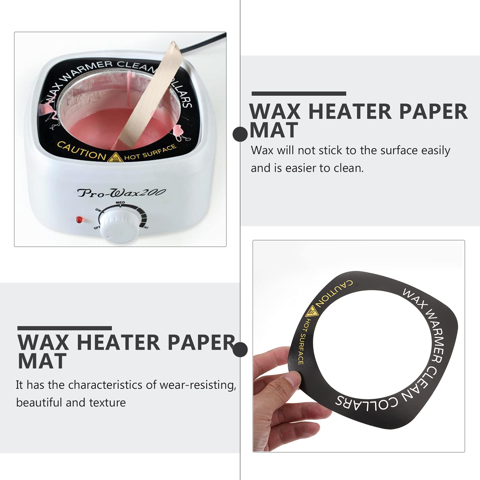 50Pcs Black Wax Warmer Clean Collars - Replacement Waxing Protection Rings for Universal Wax Machines - Perfect for Salon, Spa & Home Hair Removal Accessories