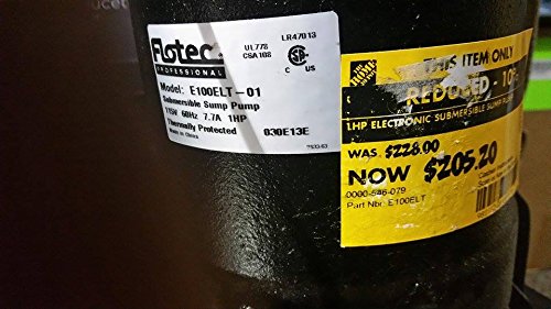 Sta-Rite E100ELT 1 HP Sump Pump Electric Switch - Heavy Duty Water Removal for Basement, Crawl Space & Flood Prevention