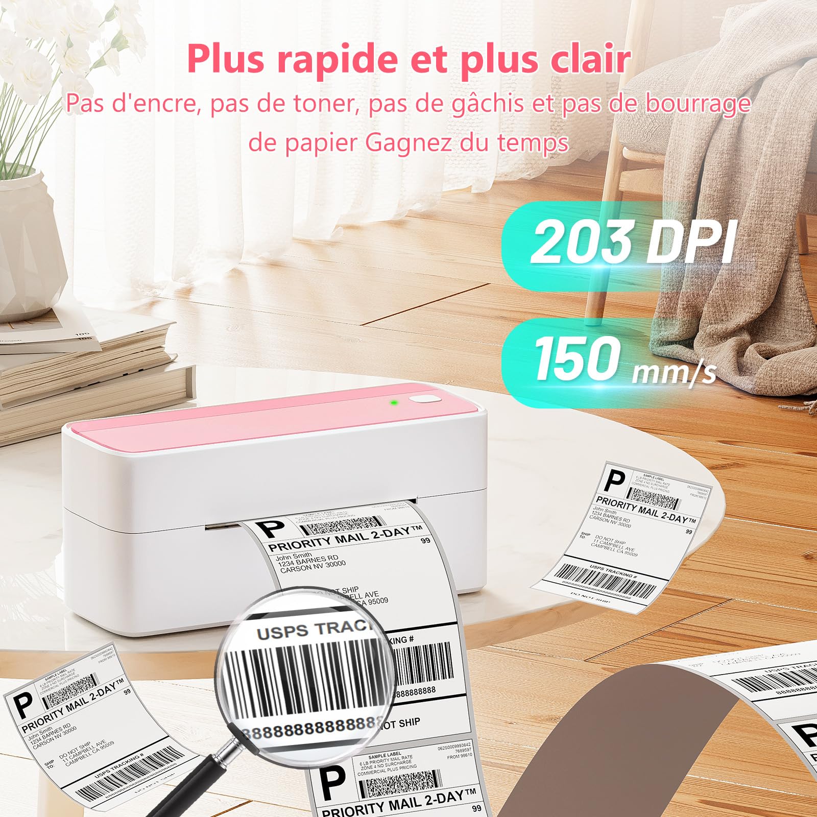 Itari Bluetooth Thermal Label Printer - 150mm/sec High-Speed Printing for Shipping Labels | USB & Wireless Connectivity | Compatible with DHL, UPS, FedEx, Amazon, eBay, Shopify | Perfect for E-commerce Sellers & Small Business Logistics