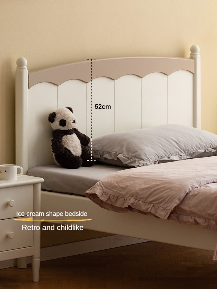 Modern Poplar Solid Wood Kids Bed - Sturdy, Safe & Eco-Friendly for Boys & Girls Bedroom, Nursery or Guest Room