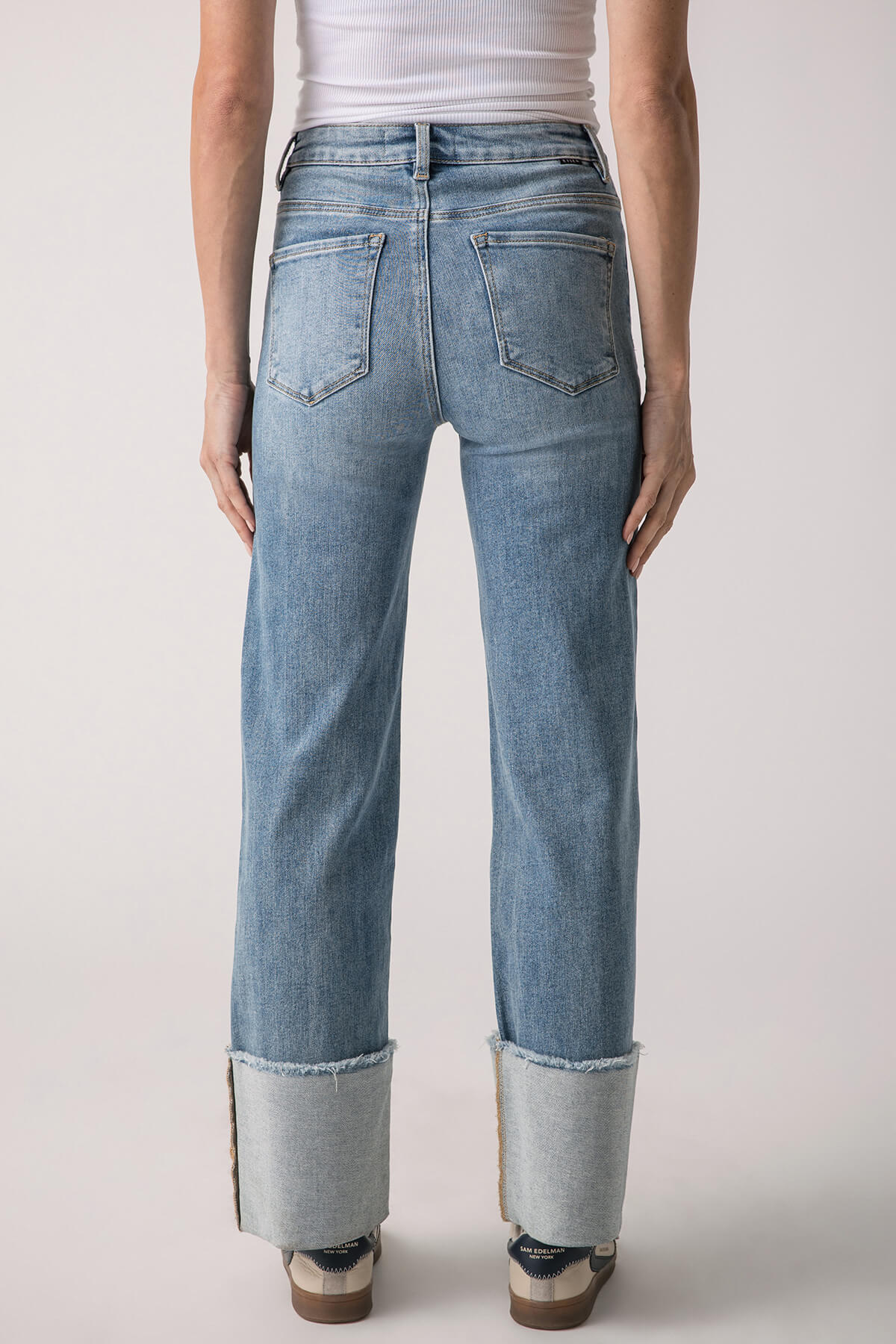 Risen Scout Large Cuffed Jeans for Men - High Waist Relaxed Fit Denim Pants - Comfortable & Durable for Casual Wear, Work & Outdoor Activities