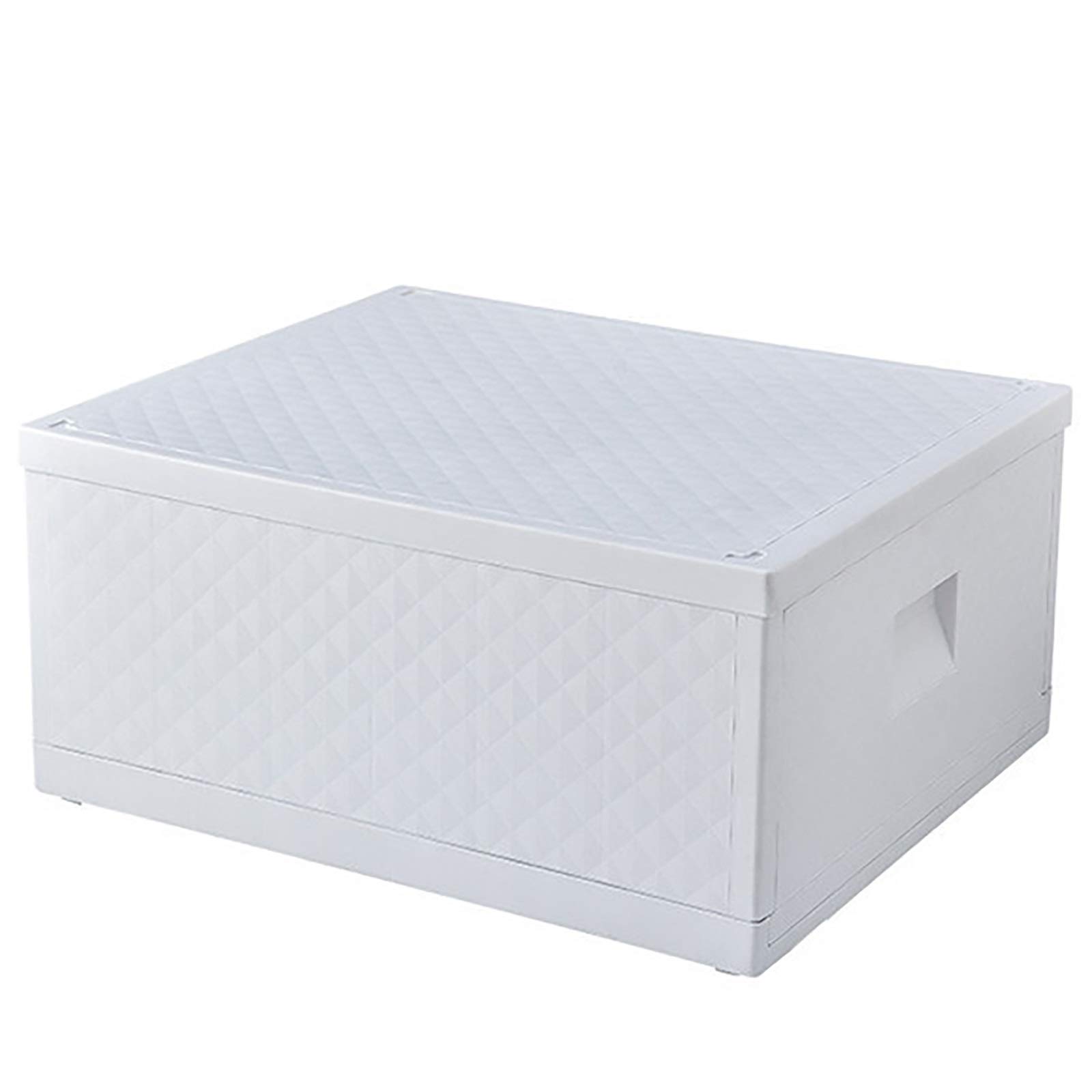 HttKse Foldable Plastic Storage Box - Bathroom Makeup Organizer & Car Trunk Organizer (50.5x42.5x24cm, White) - Perfect for Cosmetic Storage, Travel Essentials & Vehicle Organization