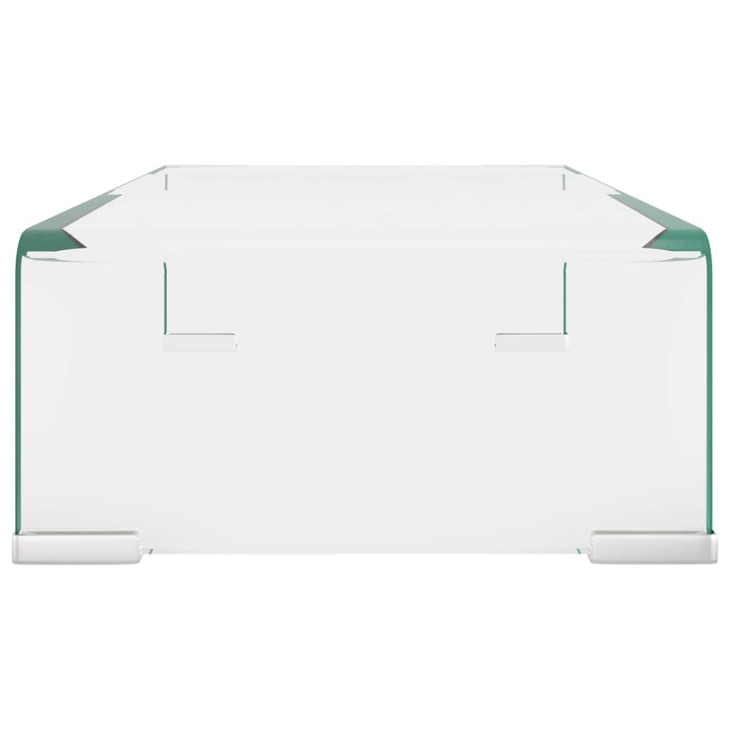 Modern Glass TV Stand with Storage - 15.7