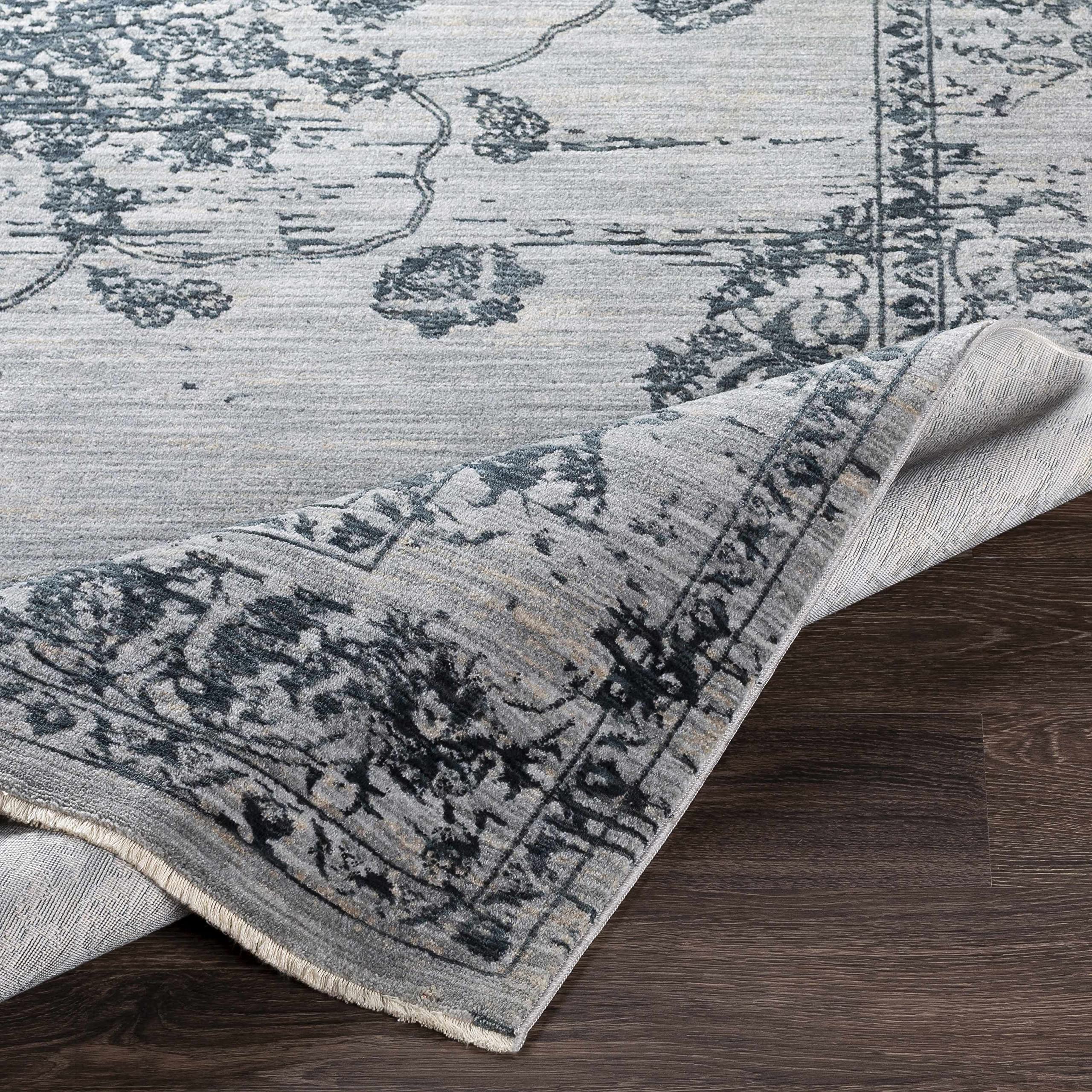Hauteloom Wandina Traditional Beige Blue Gray Area Rug 2' x 3' - Soft Non-Slip Living Room Bedroom Rug for Home Decor, Cozy Floor Mat for Family Spaces