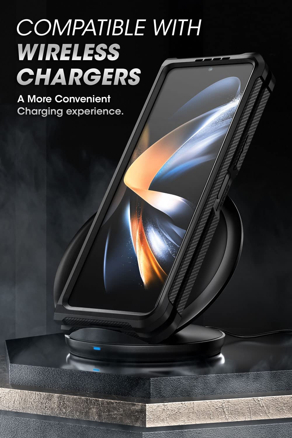Samsung Galaxy Z Fold 4 5G Phone Case with Screen Protector - Premium Black Protective Cover for Work & Travel
