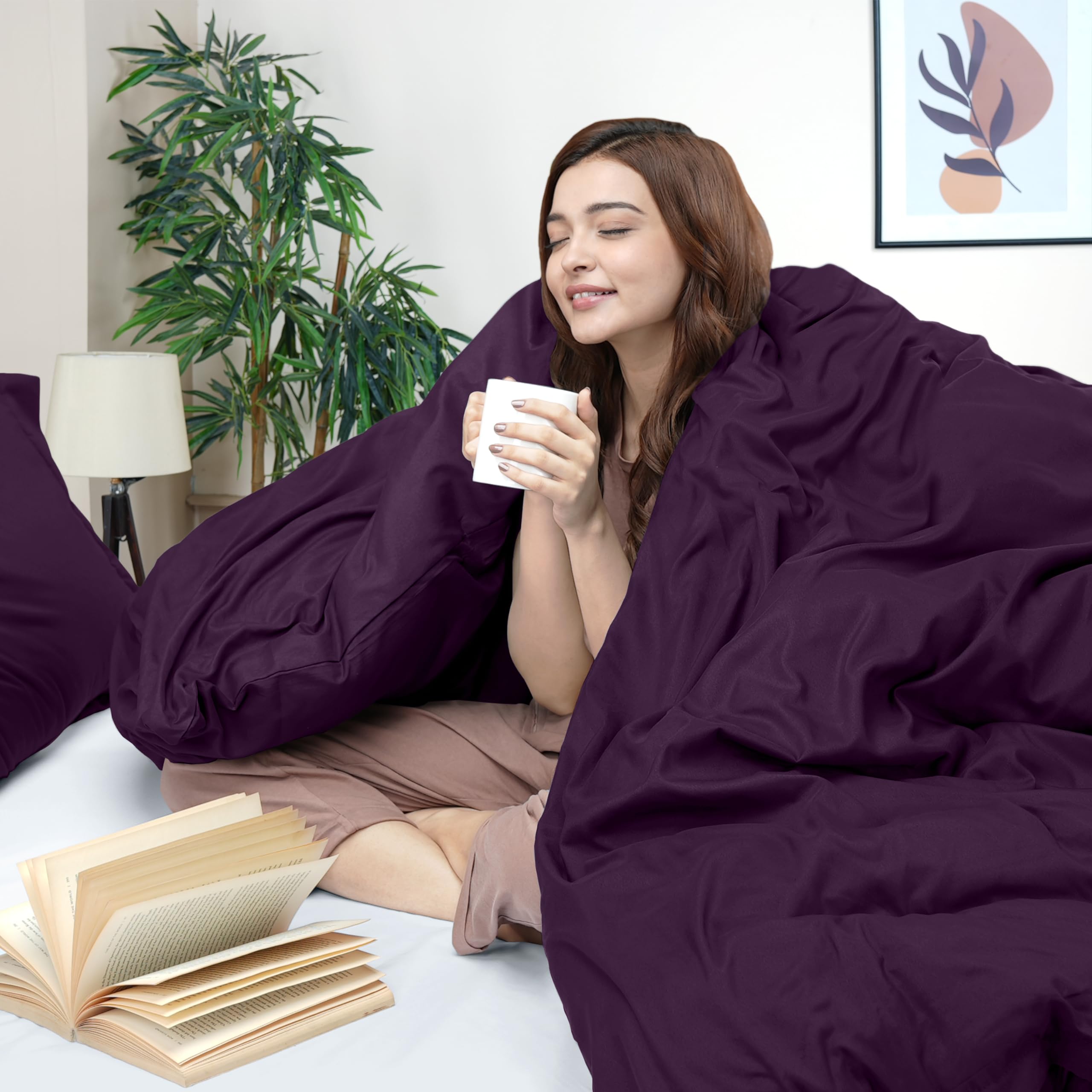 Utopia Bedding King Size Duvet Cover Set - 1 Duvet Cover & 2 Pillow Shams (3-Piece) | Soft Brushed Microfiber with Zipper Closure | 104x90 Inches | Purple | Perfect for Master Bedroom, Guest Room & Luxury Hotel Style Bedding