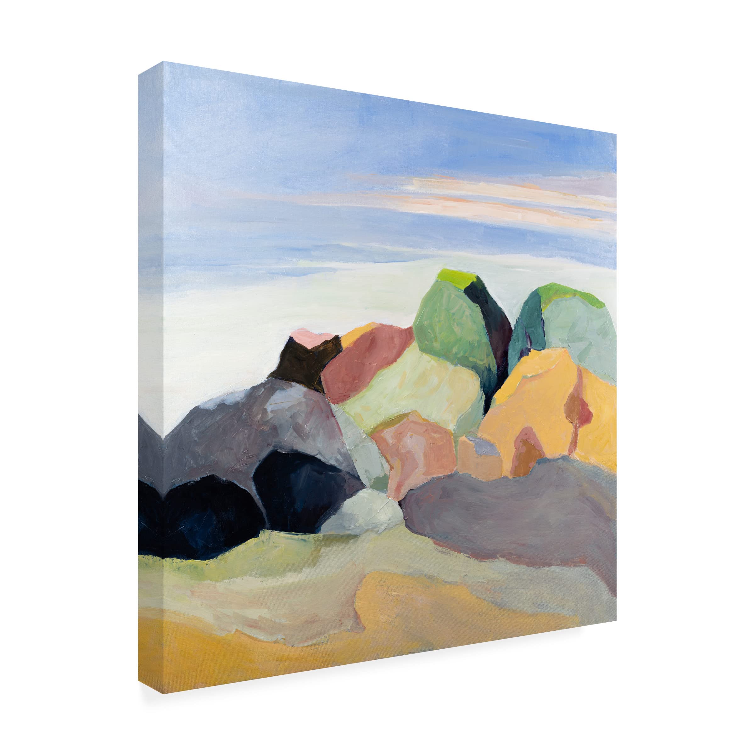 Trademark Fine Art 'Rockscape' Canvas Wall Art by Toby Gordon - Stunning Landscape Painting for Living Room, Bedroom & Office Decor