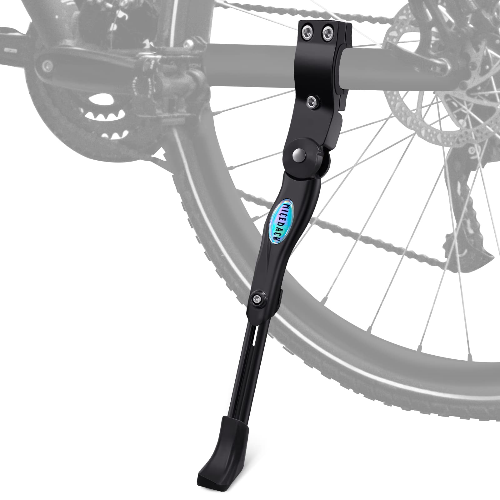 NICEDACK Adjustable Aluminum Alloy Bike Kickstand - Universal Fit for Mountain, Road, BMX & MTB Bikes (22''-28'') - Durable & Lightweight Bicycle Stand for Adults - Perfect for Commuting, Touring & Off-Road Cycling