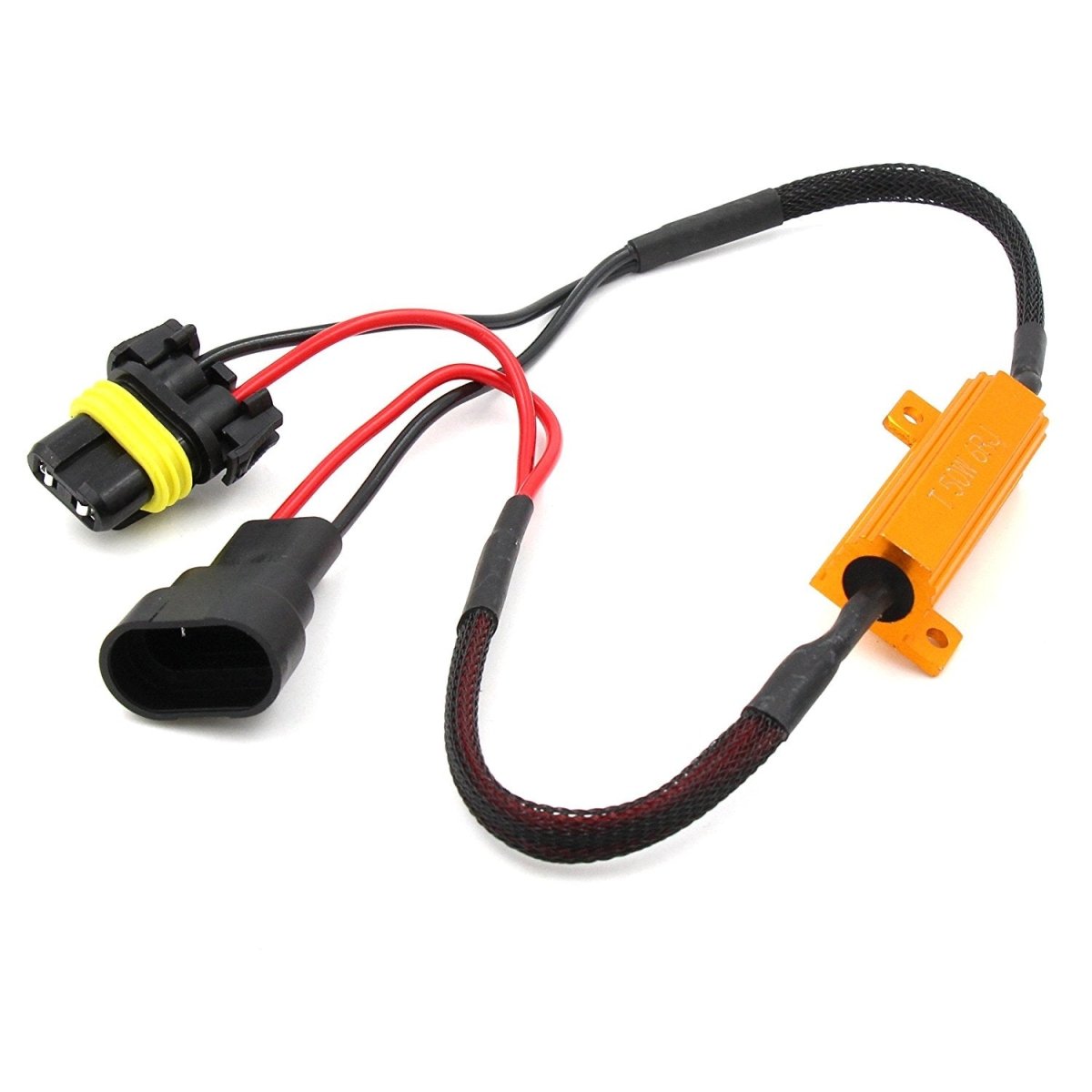 9005 9006 9012 LED Load Resistors - 50W 6ohm Anti-Flicker Decoder for Halogen to LED Conversion - Perfect for Headlights, Fog Lights & Turn Signal Bulbs