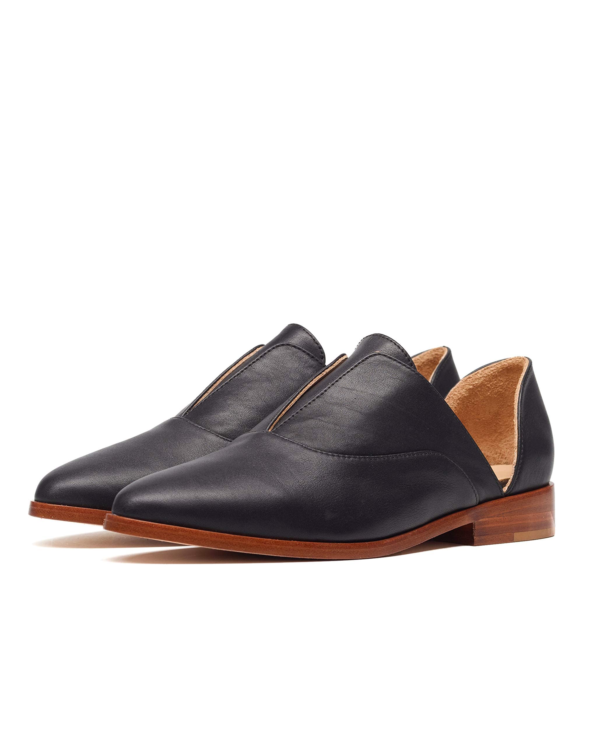 Nisolo Women's D'Orsay Pointed Toe Leather Flats - Professional & Elegant Work Shoes for Women | Comfortable Office & Dressy Casual Shoes | Perfect for Business Meetings, Office Wear & Date Nights