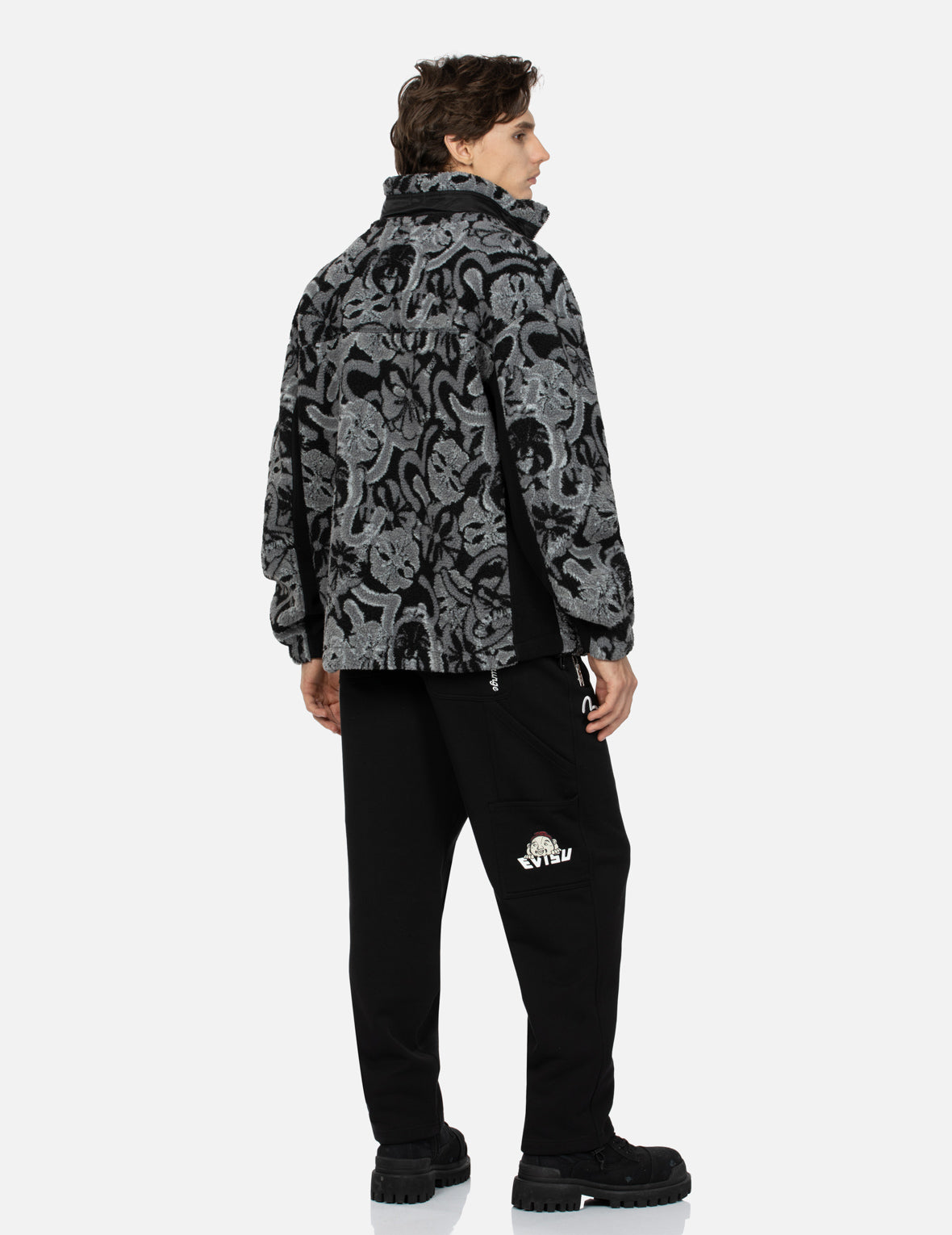 Seagull & Kamon Jacquard Sherpa Jacket for Women - Cozy Loose Fit Fleece Outerwear for Fall & Winter - Perfect for Casual Outings, Hiking, and Outdoor Adventures