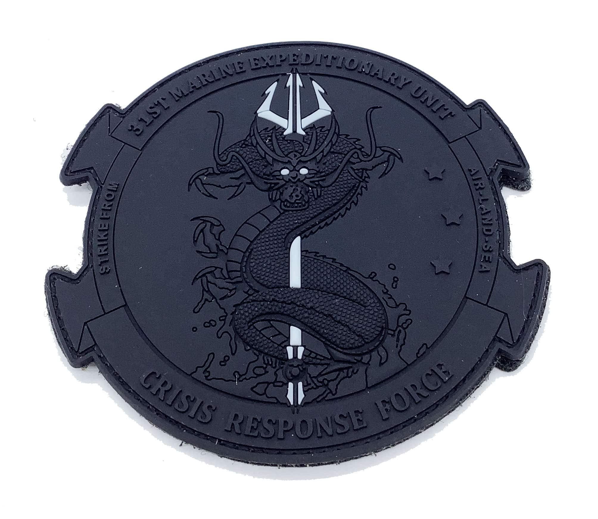 31st MEU PVC Blackout Patch with Hook and Loop Fastener - Tactical Military Morale Patch for Uniforms, Vests & Backpacks - Perfect for Military Enthusiasts & Collectors