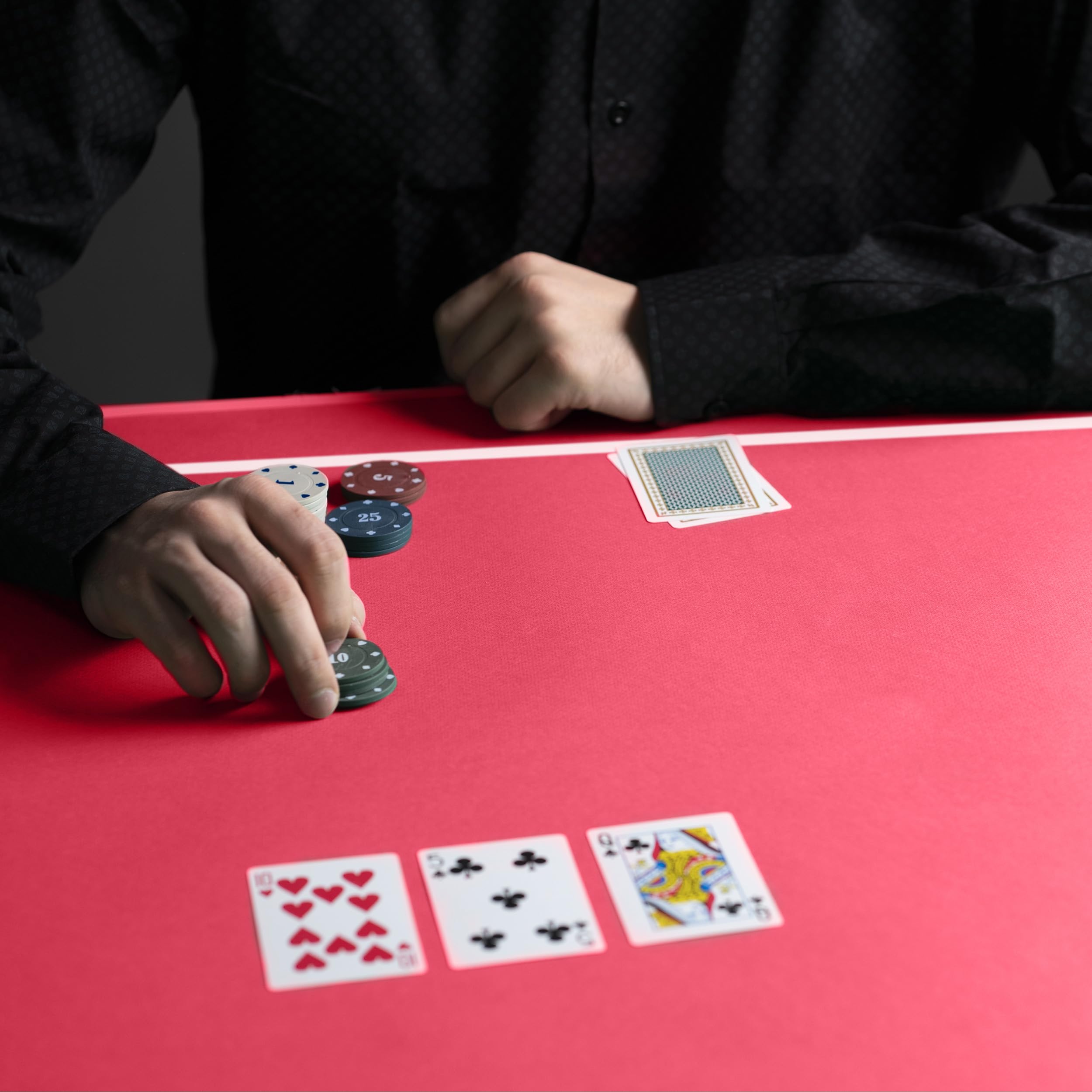 Jigitz Non-Slip Poker Mat 70x35in with Carrying Case for Card Games & Casino Nights