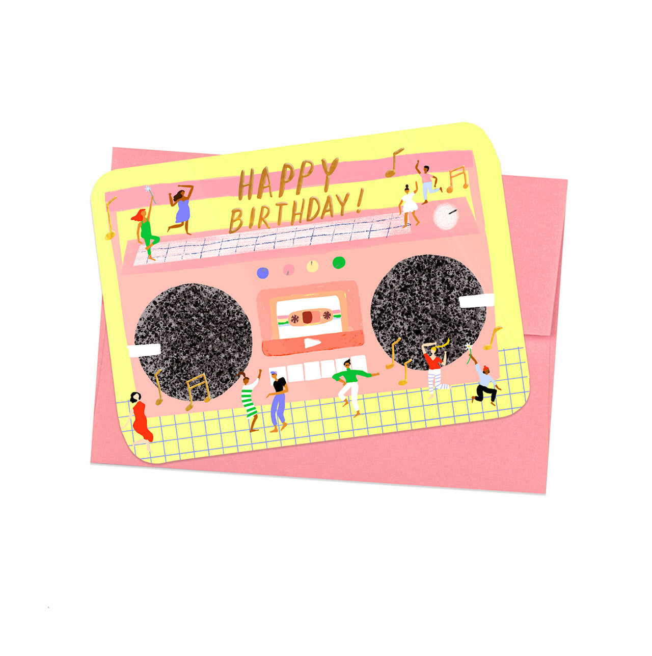 Boombox Birthday Die Cut Greeting Card - Unique Musical Birthday Card for Friends & Family - Perfect for Parties, Celebrations & Special Occasions