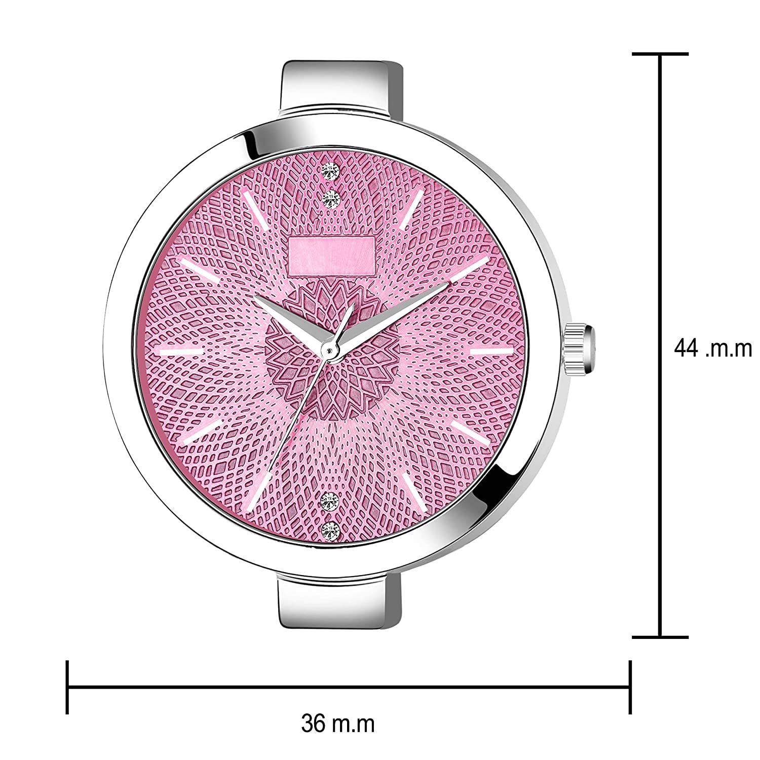 Elegant Analog Women's Watch with Stainless Steel Band - Perfect Valentine's Day Gift for Girlfriend, Wife or Sister (Silver Pink) | Stylish Accessory for Daily Wear, Office & Special Occasions