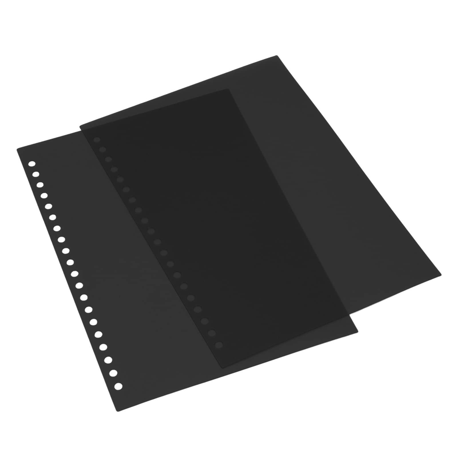 50Pcs A5 Matte Sheet Protectors - 20 Holes PP Plastic Sleeves for Reports & Presentations - Black | Perfect for Office Documents, School Projects, and Business Binders
