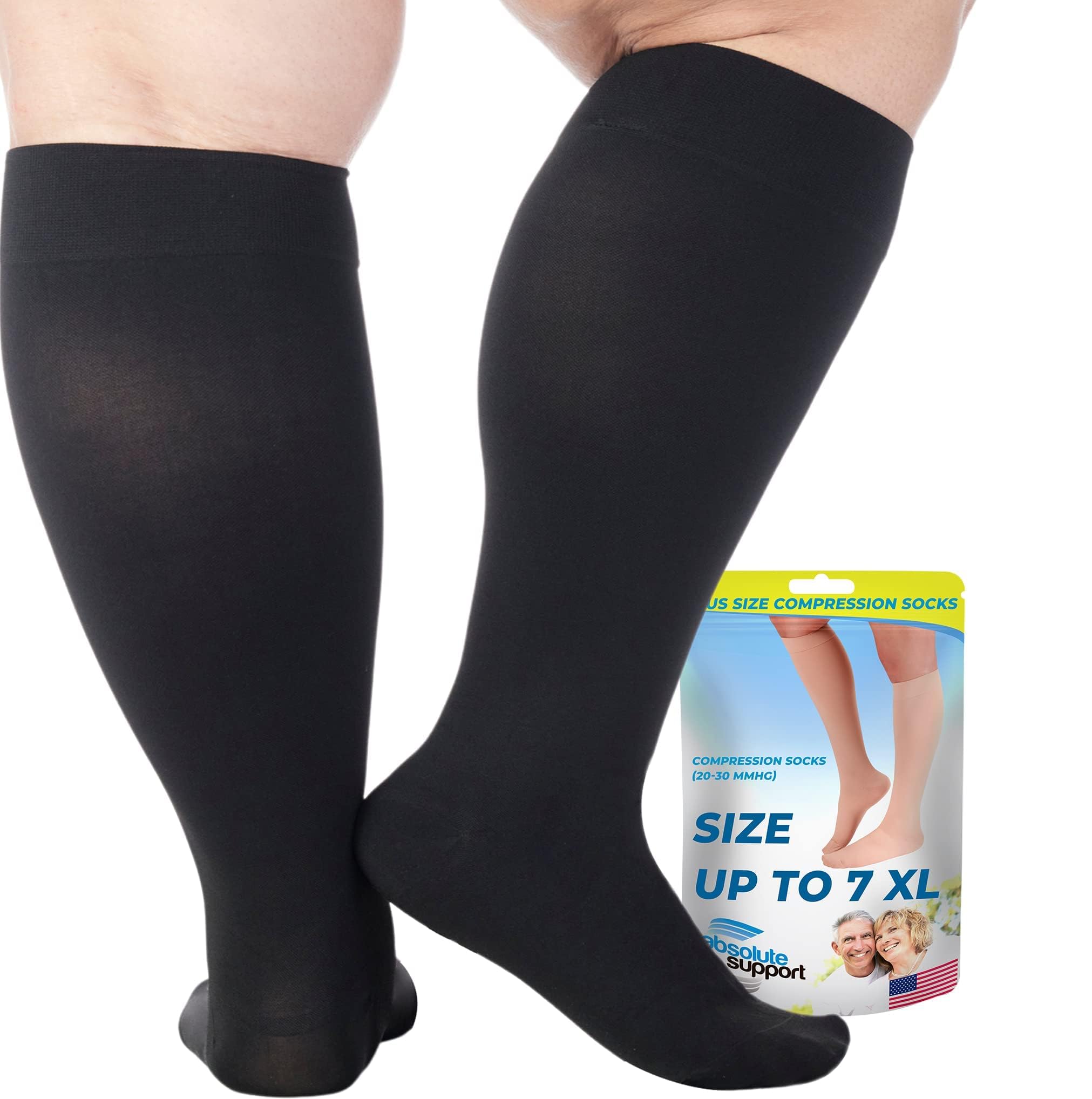 ABSOLUTE SUPPORT 20-30mmHg Medical Compression Socks for Men & Women - Varicose Veins Relief, Swelling Reduction, Improved Circulation (A501) - Perfect for Travel, Pregnancy & Post-Surgery Recovery