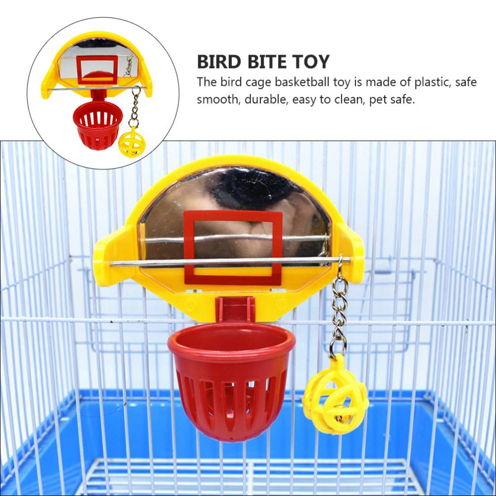 TEHAUX Mini Basketball Toy for Parrots - Interactive Chew Toy & Training Accessory for Budgies, Parakeets, Canaries | Fun Cage Activity for Bird Enrichment & Exercise