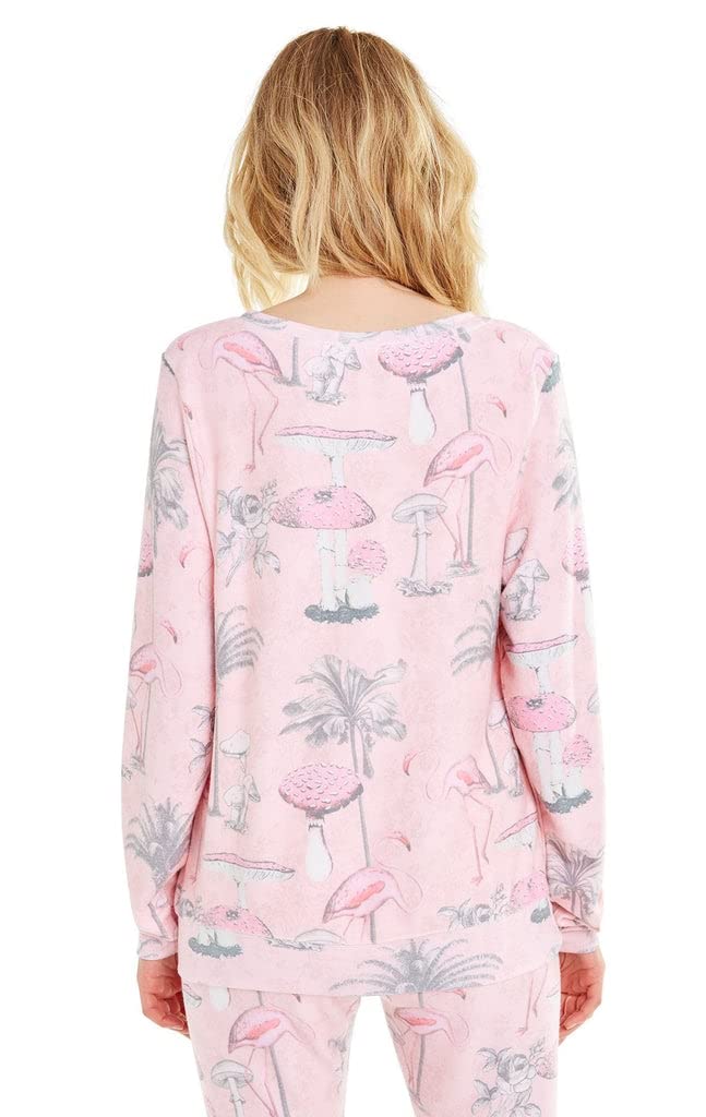 Wildfox Pink Paradise Oversized Beach Jumper - Soft & Cozy Sweatshirt for Women, Perfect for Beach Vacations, Lounging & Casual Outings