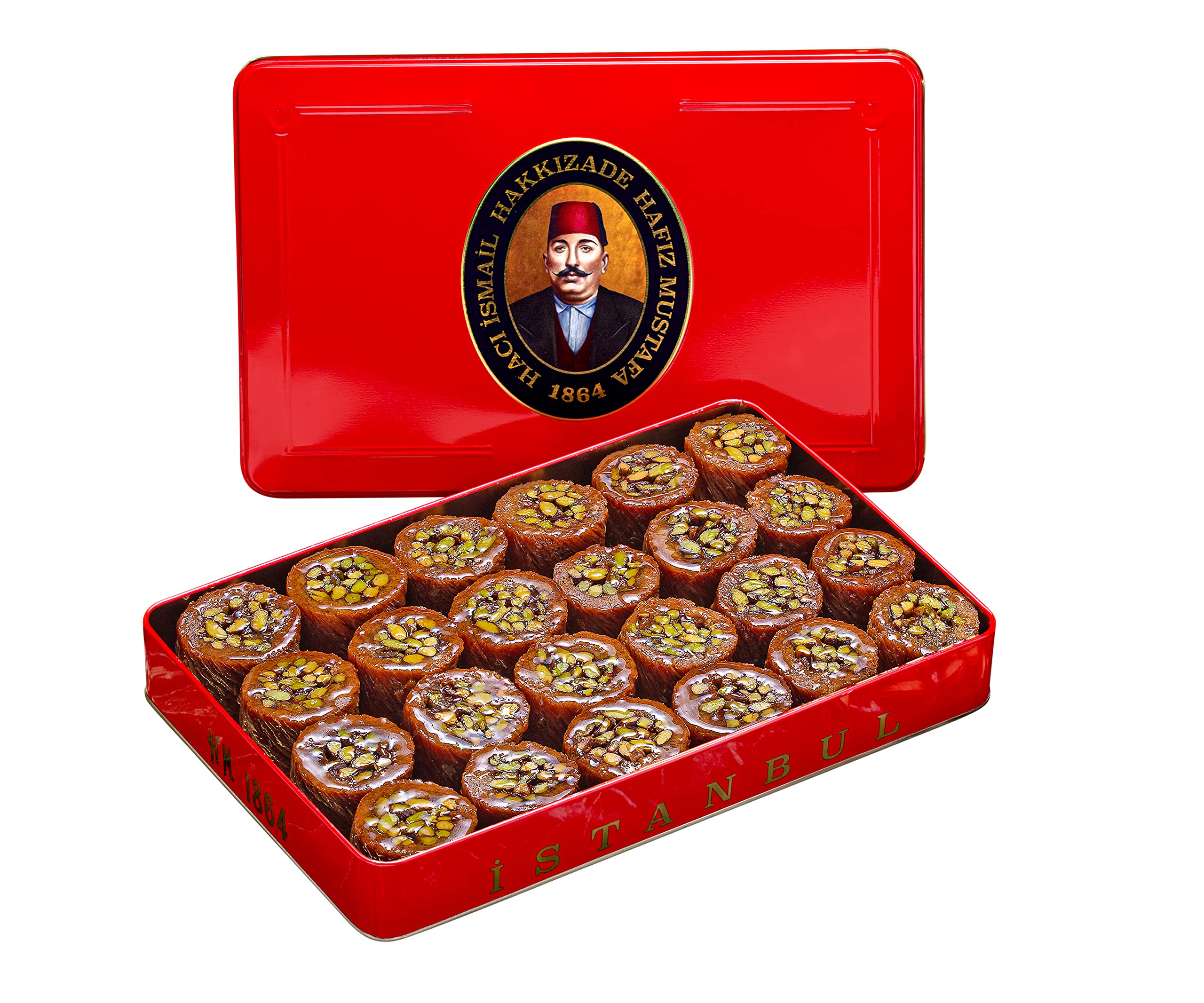 Premium Hafiz Mustafa 1864 Istanbul Baklava Pastry Gift Box - Authentic Turkish Baklava Dessert with Pistachio, Hazelnut & Walnut in Flaky Phyllo Dough - Perfect for Holidays, Birthdays & Corporate Gifting | Great for Afternoon Tea, Dinner Parties & Special Occasions