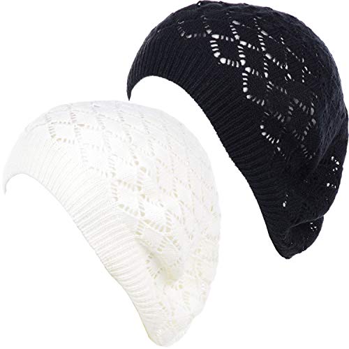 Lace Diamond Knit-2 Pack-white & Black