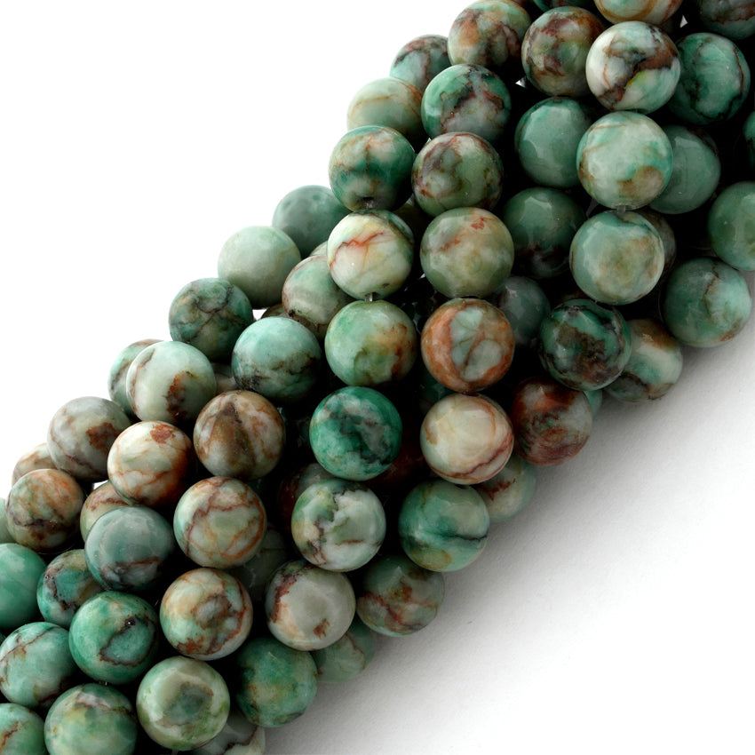 8mm Round Green Turquoise Gemstone Beads for Jewelry Making - DIY Necklace, Bracelet, Earrings & Craft Projects