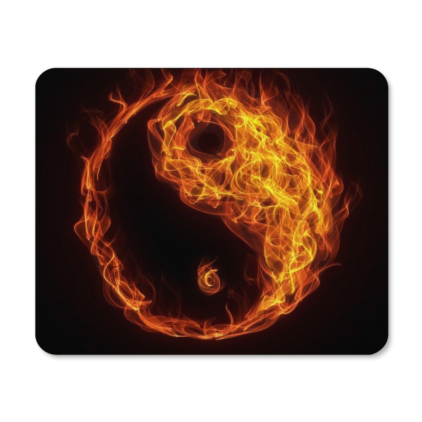 Yin Yang Fire Durable Gaming Mouse Pad - Non-Slip Waterproof Mouse Mat for PC, Laptop & Office (20x25cm) | Perfect for Gamers, Programmers & Home Office Workstations