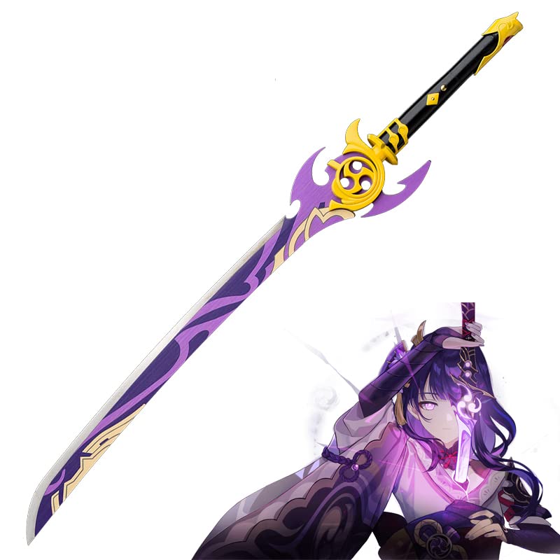 Genshin Impact Raiden Shogun & Kamisato Ayaka Cosplay Katana - Carbon Steel Replica Sword for Anime Fans & Collectors | Perfect for Cosplay, Display & Gift Giving