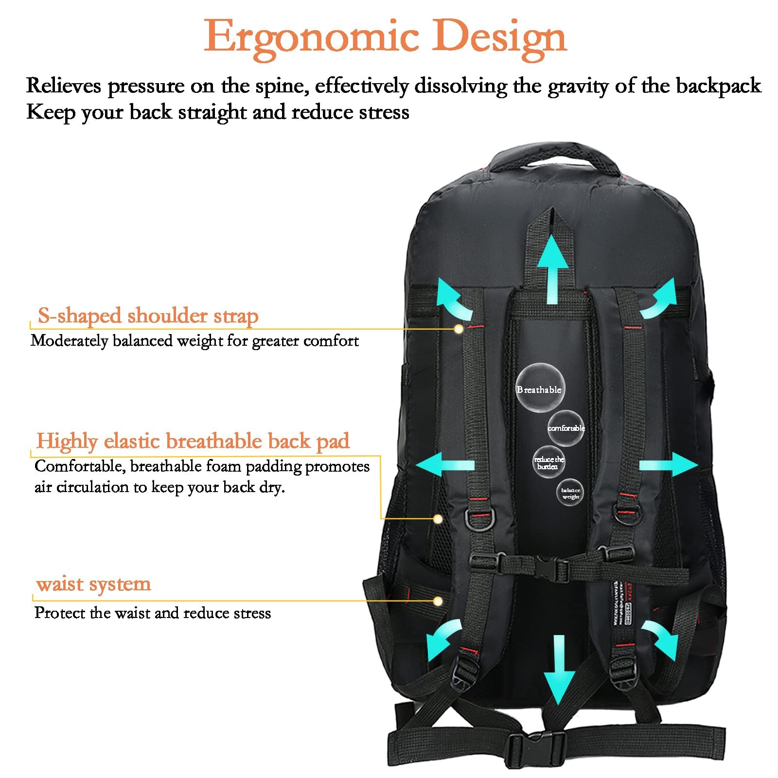 **75L Waterproof Lightweight Hiking Backpack - Durable Large Capacity Travel Backpack for Camping, Trekking & Outdoor Adventures**