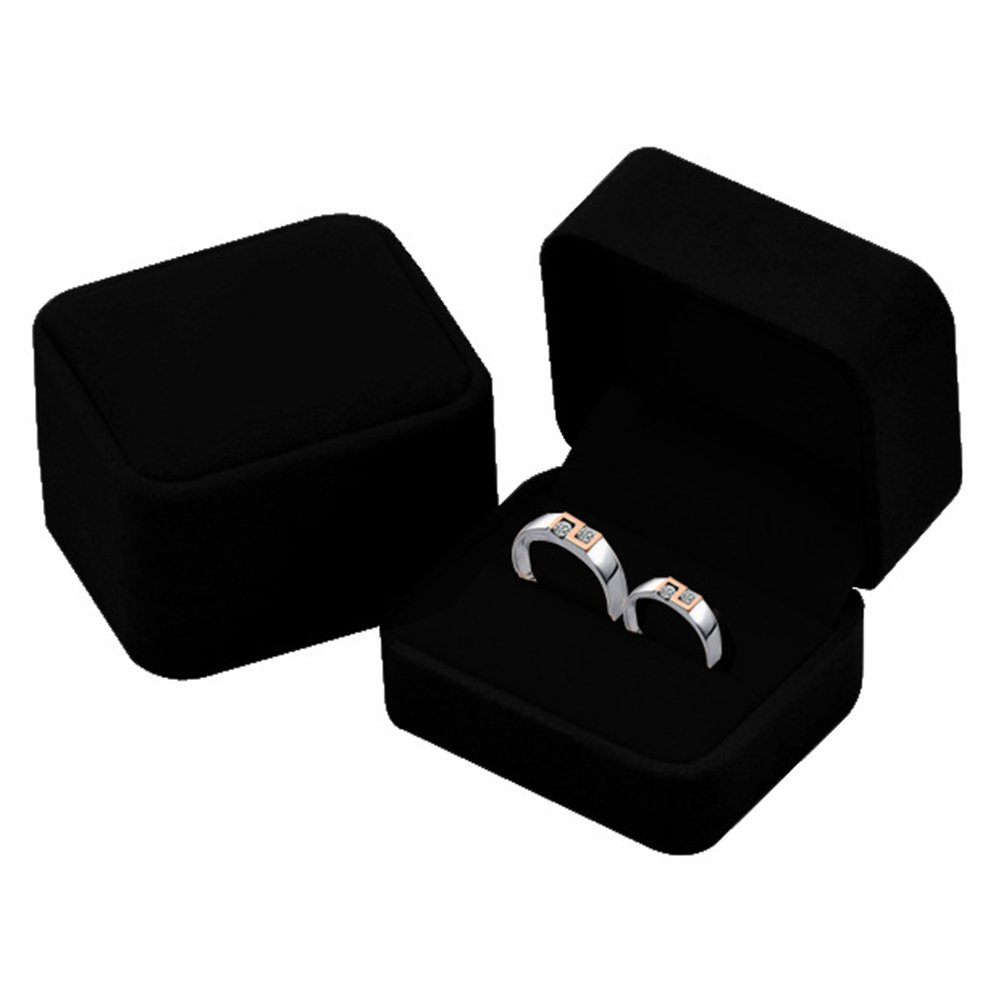 Premium Flocked Jewelry Gift Box for Earrings & Rings - Elegant Black Velvet Storage Case - Perfect for Wedding, Birthday, and Anniversary Gifts