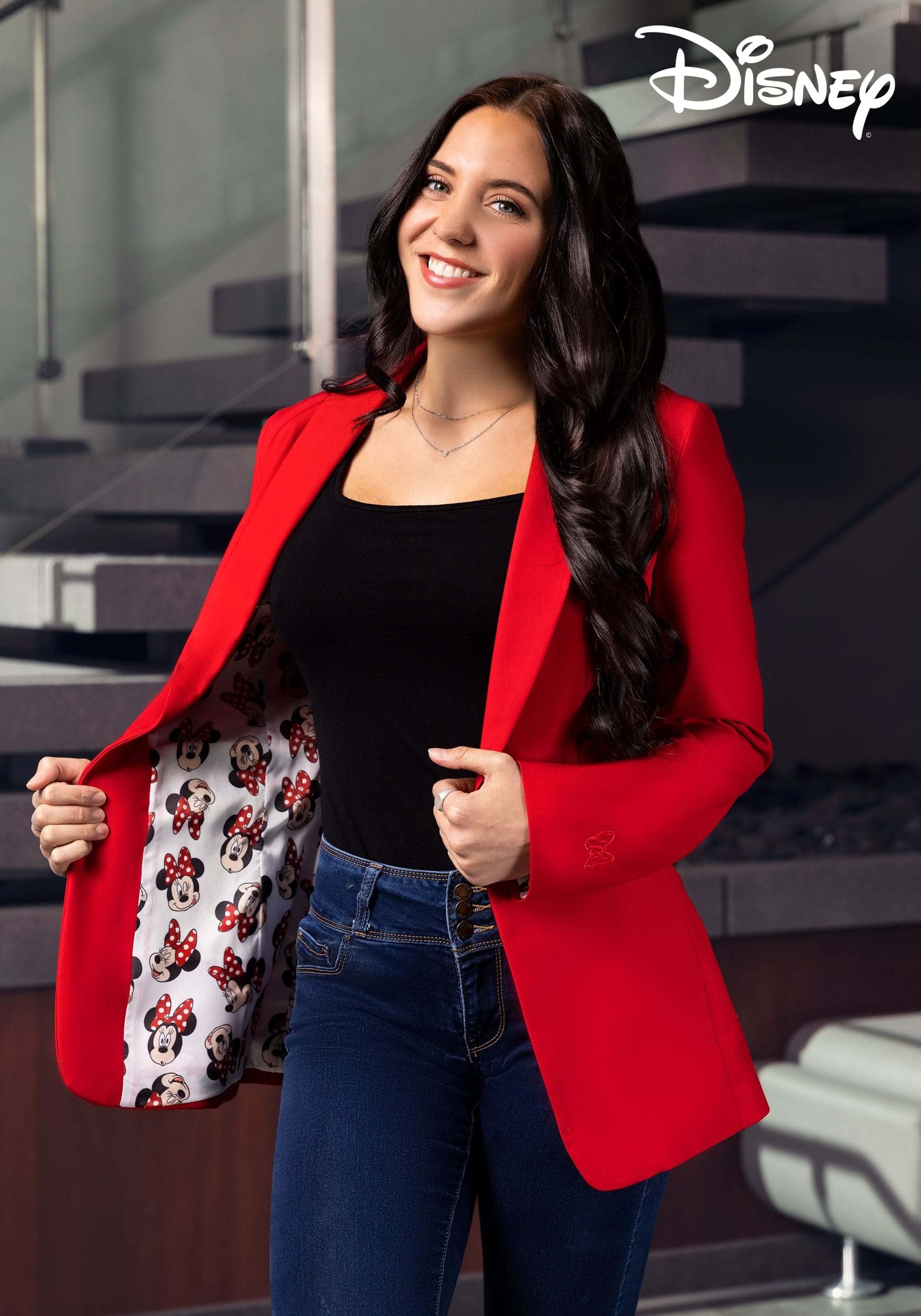 Disney Minnie Mouse Women's Blazer Jacket - Cute & Stylish Office Wear for Disney Fans | Perfect for Work, Parties & Cosplay