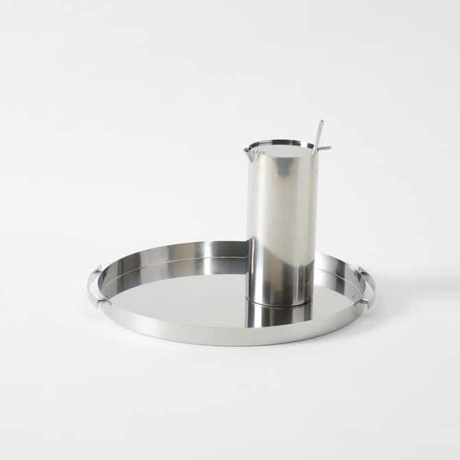 STELTON ARNE JACOBSEN Cylinda Line 1L Stainless Steel Martini Mixer with Spoon - Premium Cocktail Shaker for Home Bar, Parties & Mixology Enthusiasts
