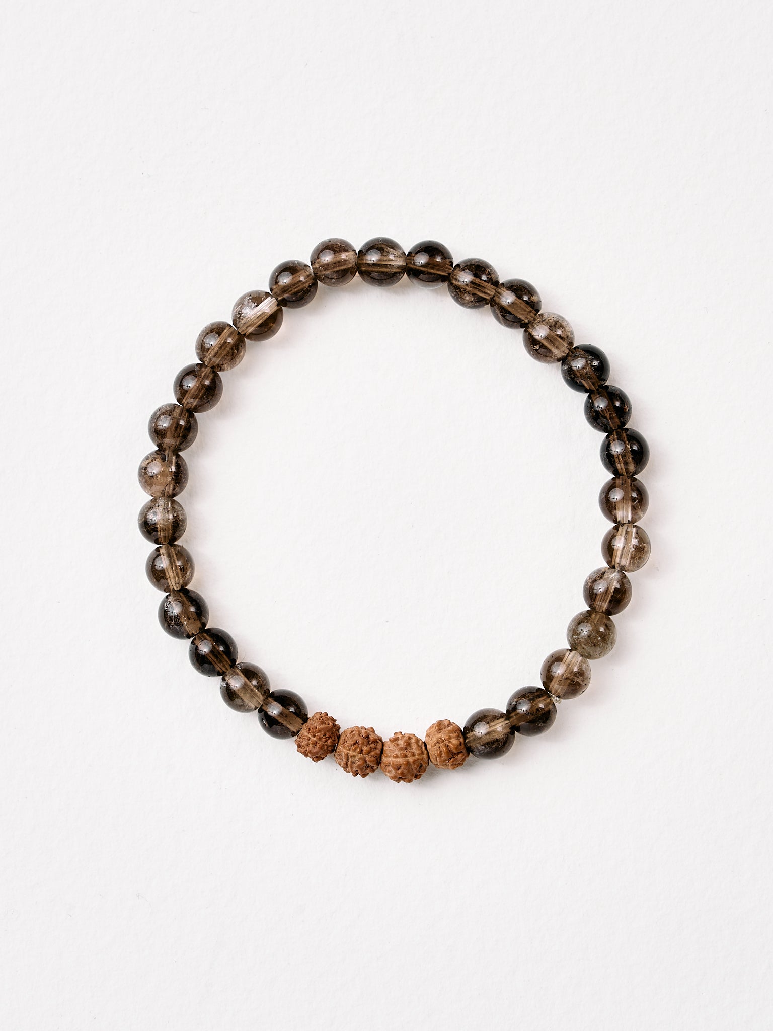 Smoky Quartz Mala Bead Bracelet for Meditation, Yoga & Spiritual Healing - 108 Prayer Beads with Tassel for Mindfulness Practice