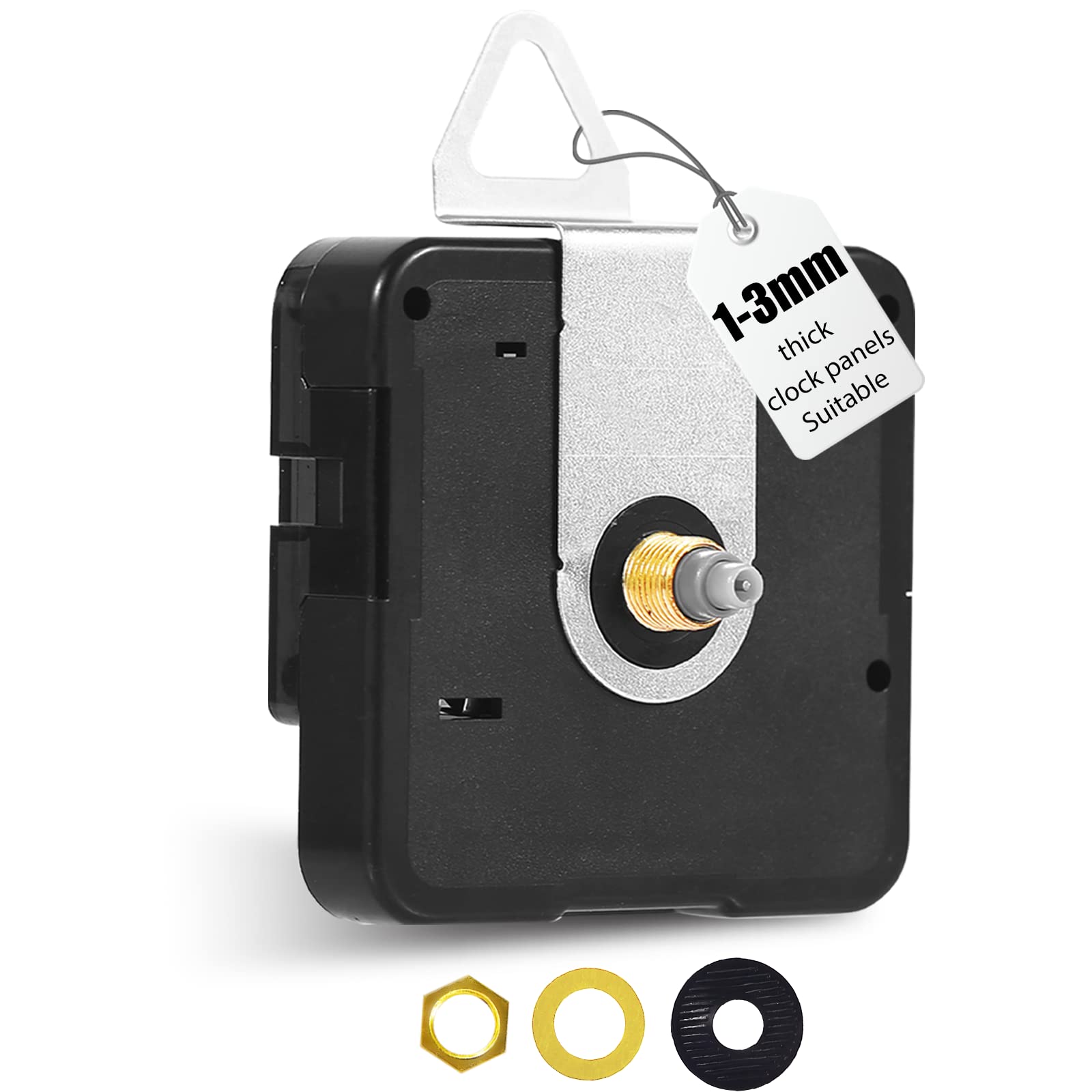 Quartz Clock Movement Replacement Mechanism - DIY Wall Clock Parts with 33/64 Inch Shaft Length (No Hands Included) - Battery Operated for Home, Office & Craft Projects