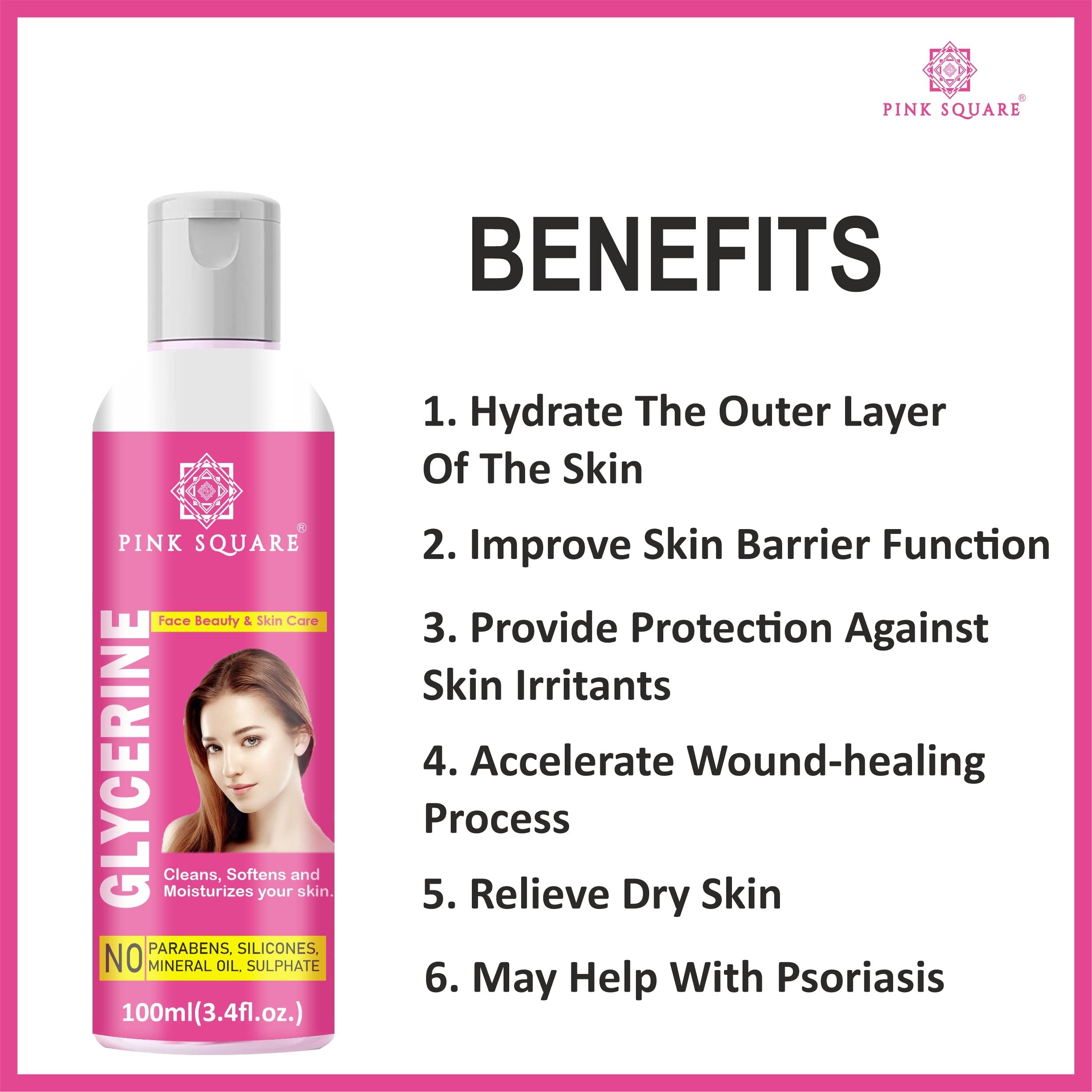 100% Pure Natural Glycerin for Face & Skin - 100ml Hypoallergenic Moisturizer & Cleanser | Vegan, Chemical-Free, All Skin Types | Hydrating Dry Skin, Soothing Irritation, Perfect for Daily Skincare Routine