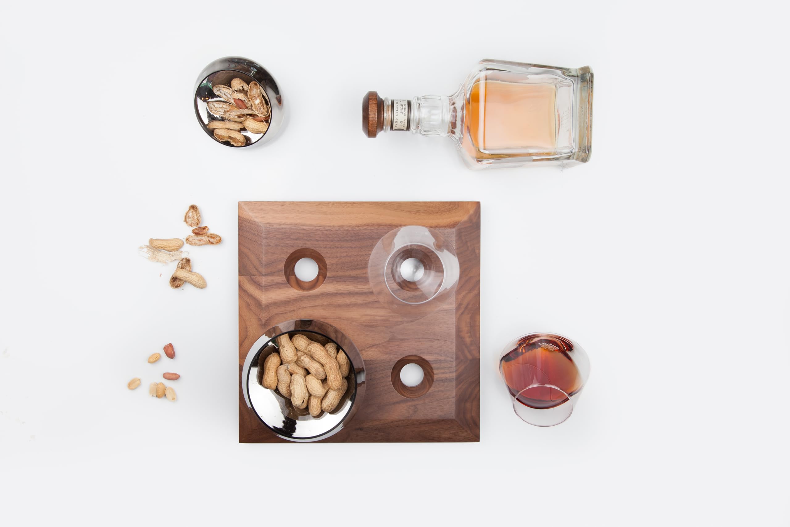 Premium Walnut Drink Carrier Tray - Handcrafted 10
