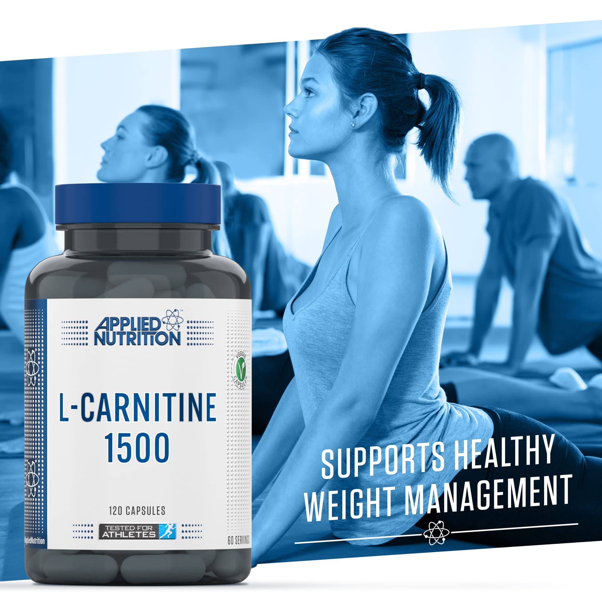 Applied Nutrition L-Carnitine 1500mg - 120 Capsules | Premium Fat Burner & Energy Booster Supplement for Weight Loss, Workout & Athletic Performance